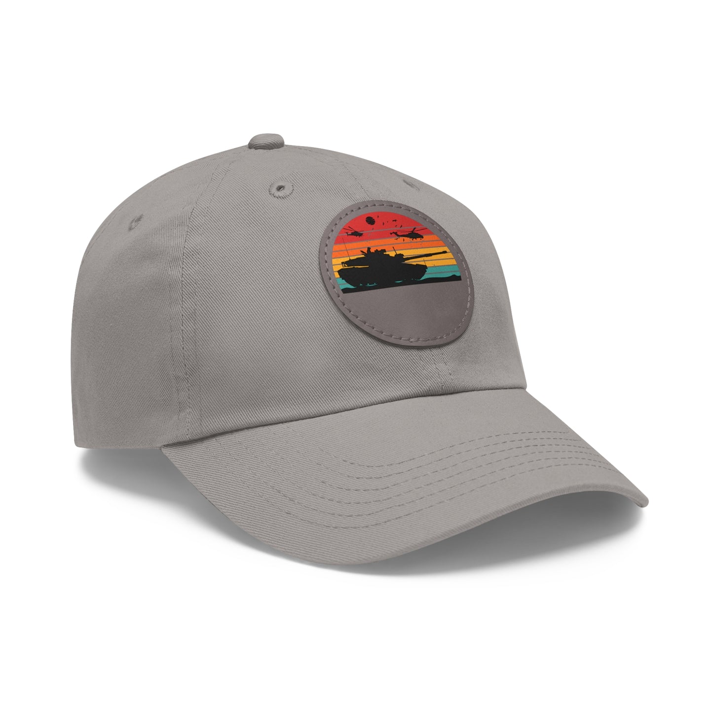 Retro Sunset Dad Hat with Leather Patch