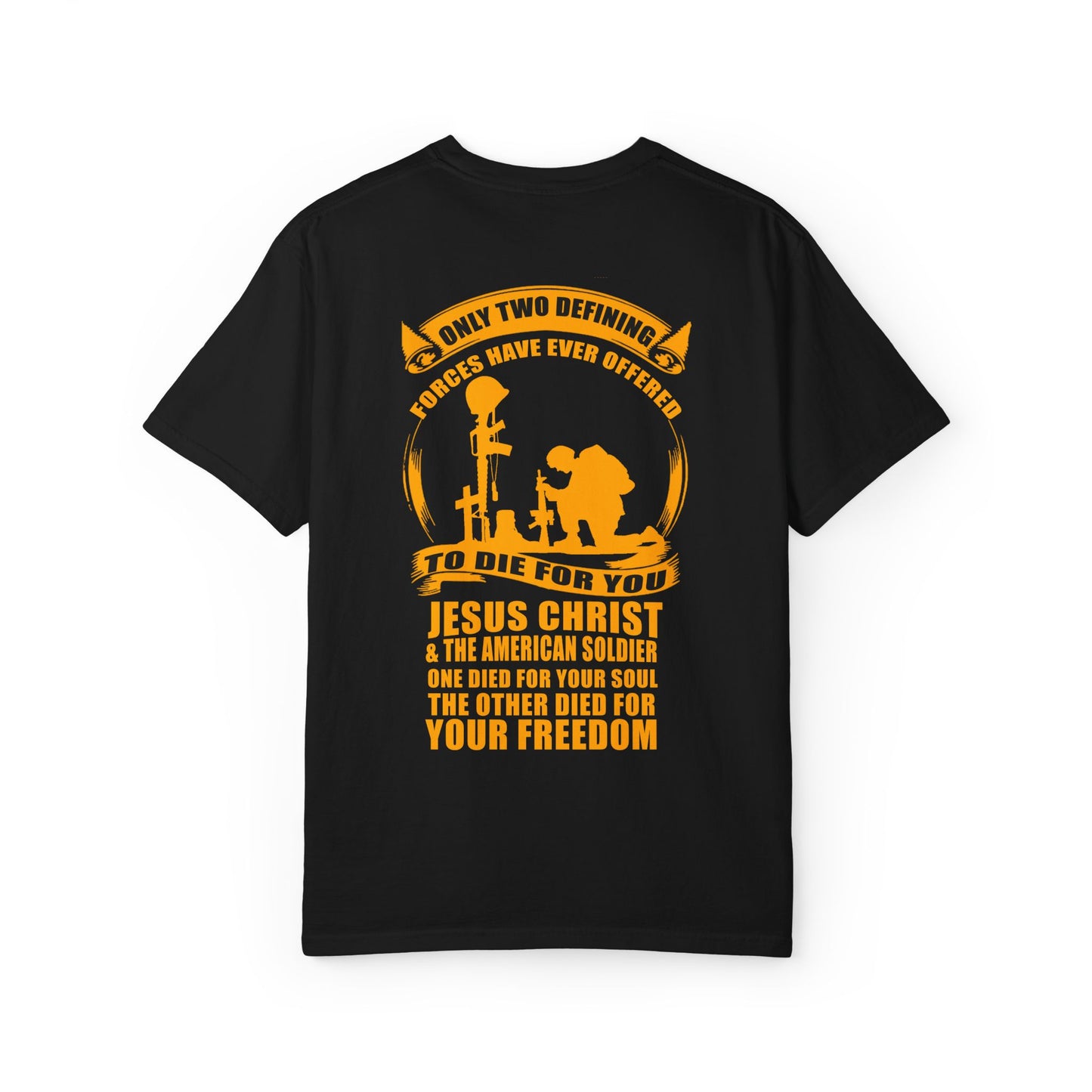 Patriotic Garment-Dyed T-shirt, Unisex Freedom Tee, Veteran Tribute Shirt, Casual Everyday Wear, Gift for Patriots