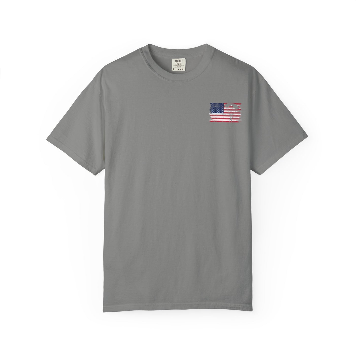 Patriotic Garment-Dyed T-Shirt - Vintage American Flag Design