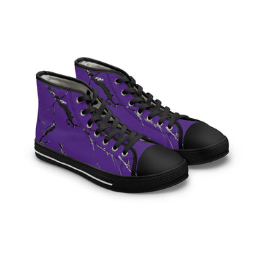Stylish Purple High Top Sneakers with Abstract Design