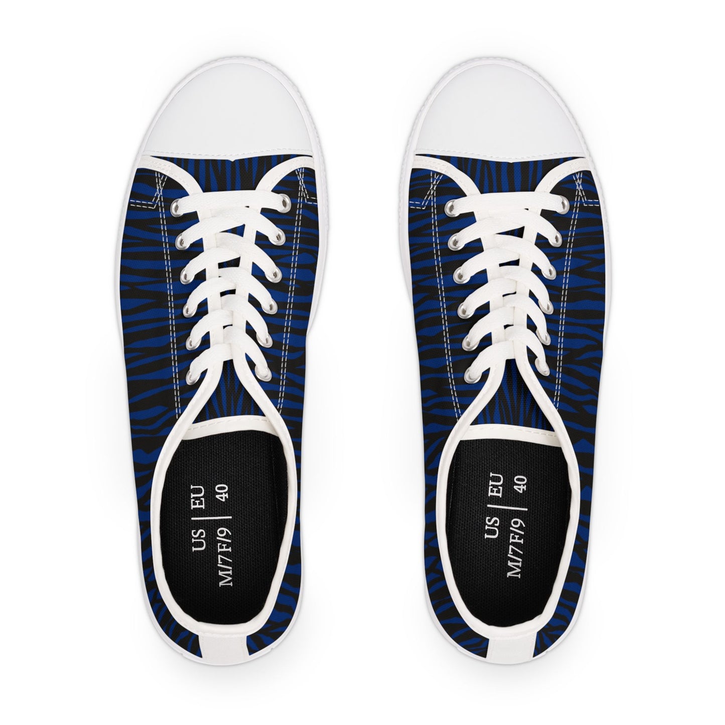 Blue Zebra Print Women's Low Top Sneakers | Trendy Casual Footwear