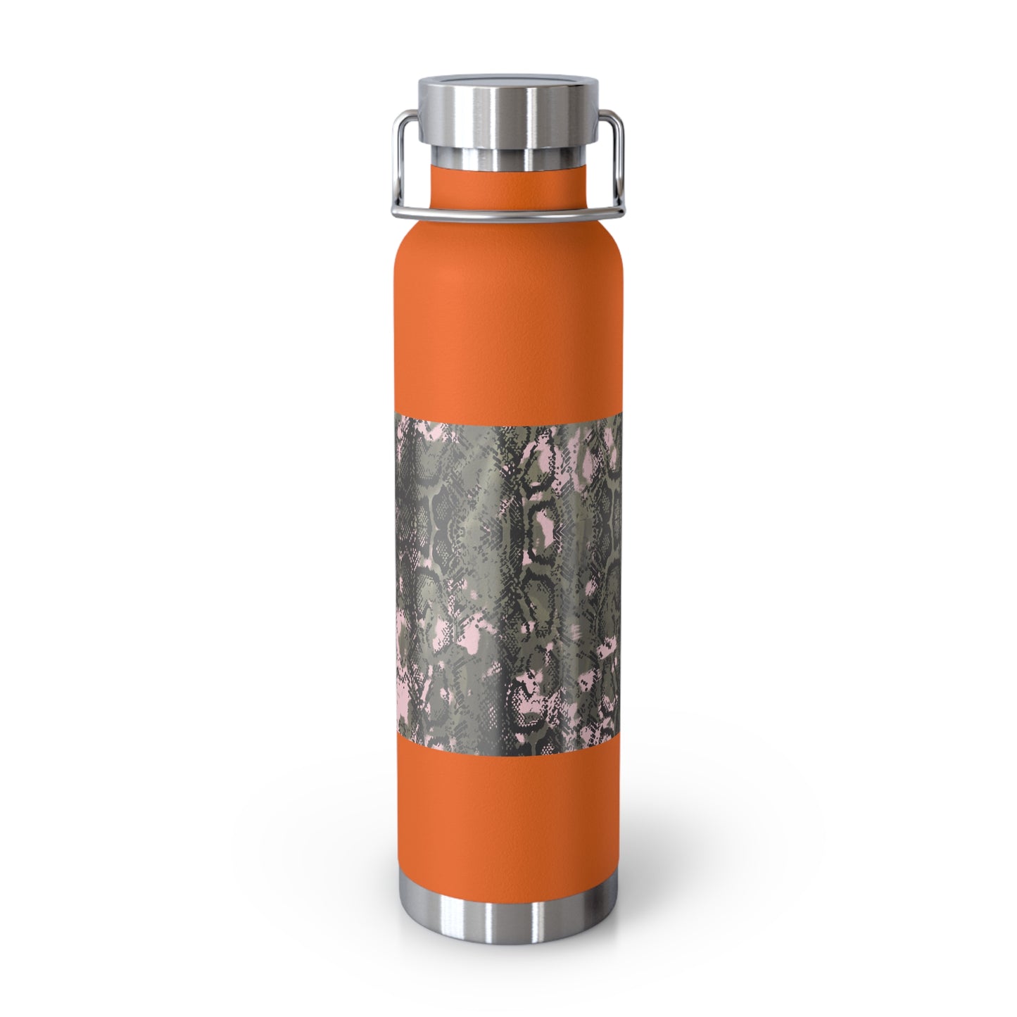 Stylish Copper Vacuum Insulated Bottle, 22oz - Trendy Snakeskin Design