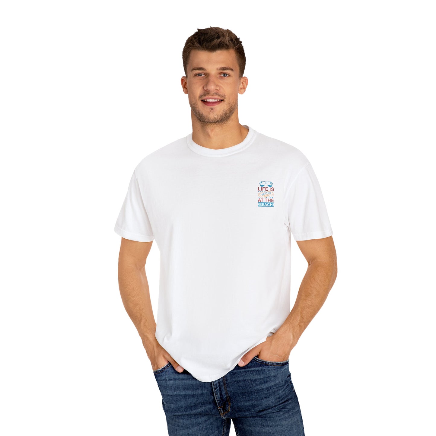 Beach Vibes Unisex Garment-Dyed T-Shirt - "Life is Better at the Beach"