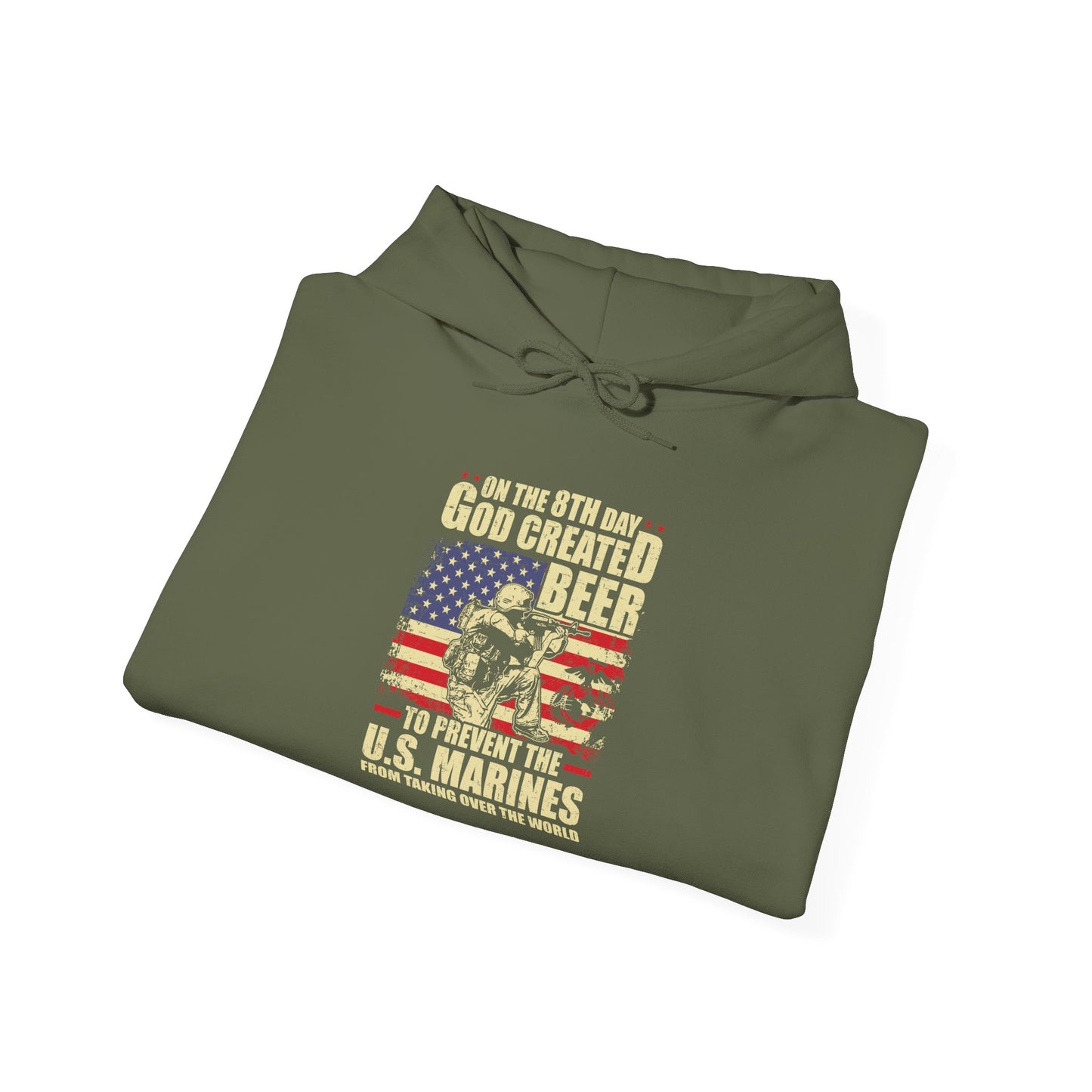 God Created Beer Hoodie, Marine Sweatshirt - Funny Drinking Gift, Unisex Pullover, Alcohol Lover, Birthday Present, Cool