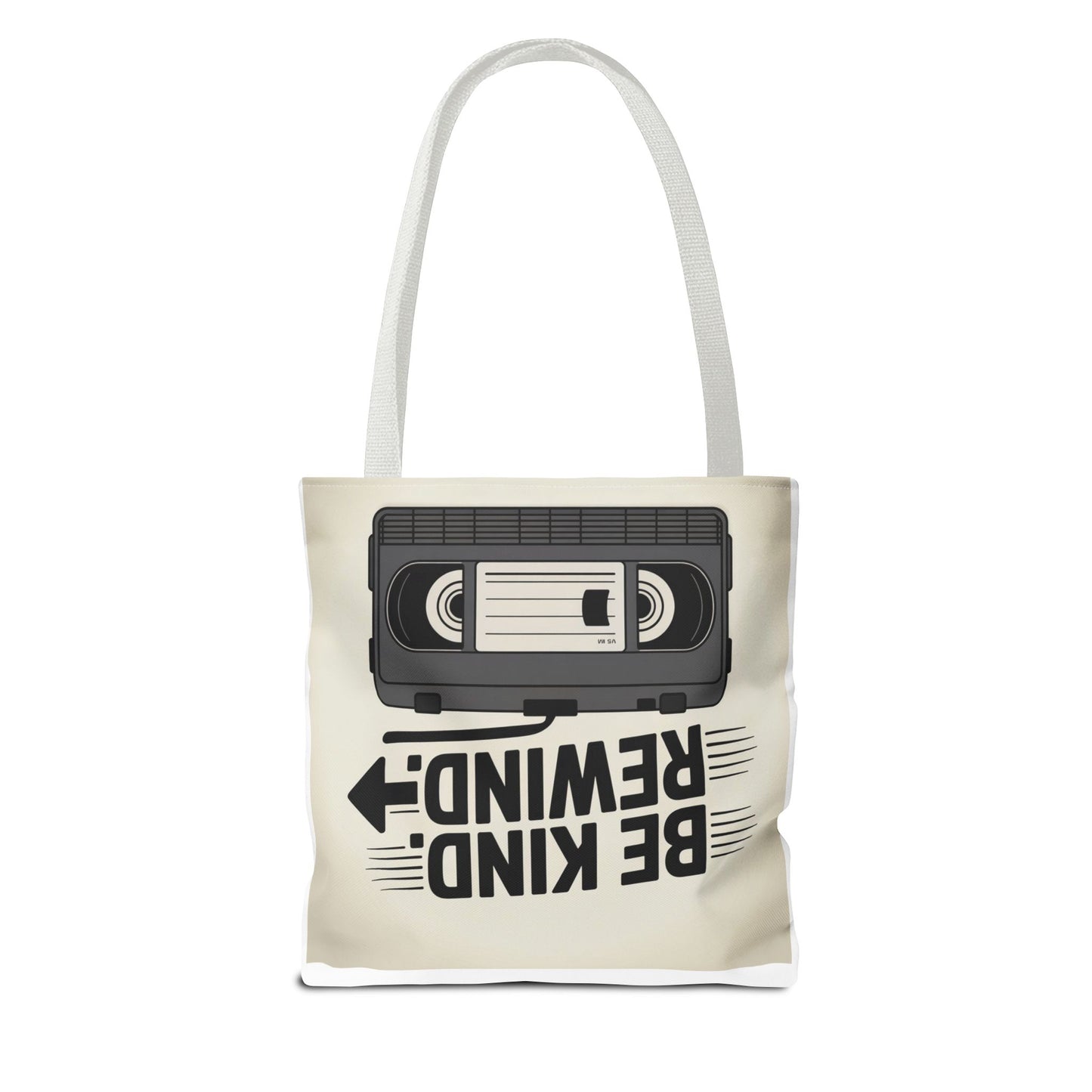 Retro Be Kind Rewind Tote Bag, Fun Eco-Friendly Tote, Gift for Movie Lovers, Shopping Bag, Beach Bag, Perfect for Everyday