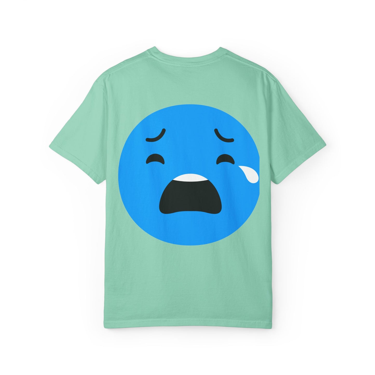 Unisex Garment-Dyed T-Shirt with Sad Emoji Design