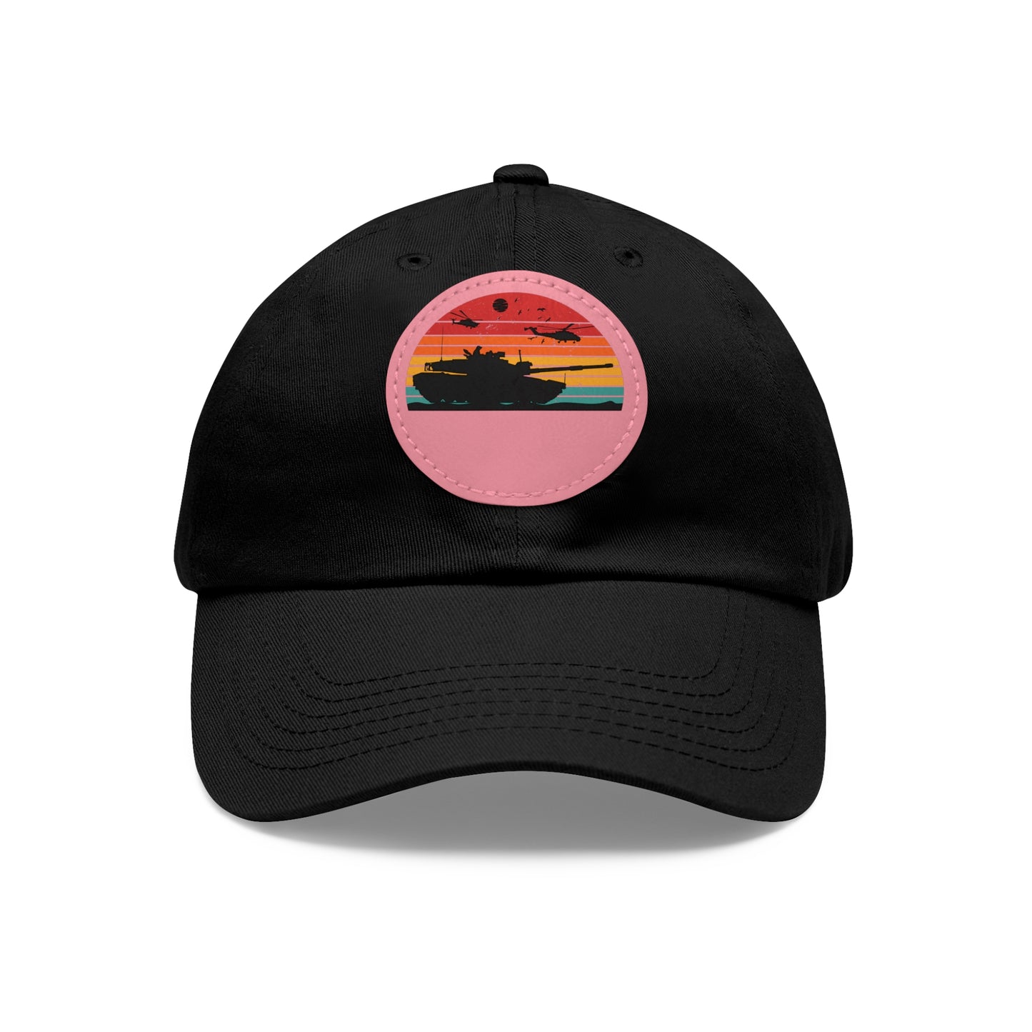 Retro Sunset Dad Hat with Leather Patch