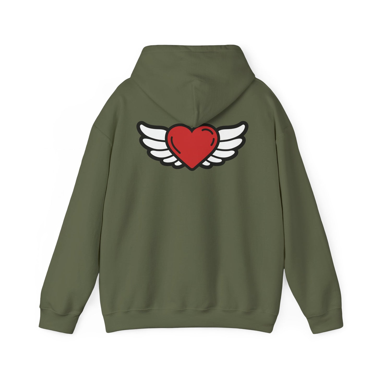 Angel Wings Heart Hoodie - Unisex Heavy Blend™ Sweatshirt for Love & Comfort