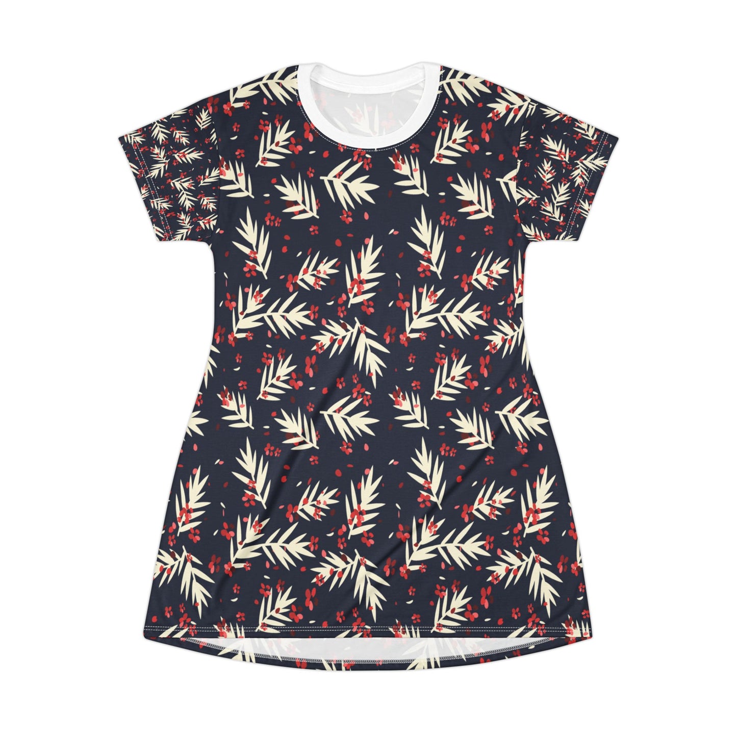 Tropical Leaf T-Shirt Dress - Casual Summer Style for Every Occasion