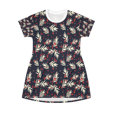 Tropical Leaf T-Shirt Dress - Casual Summer Style for Every Occasion