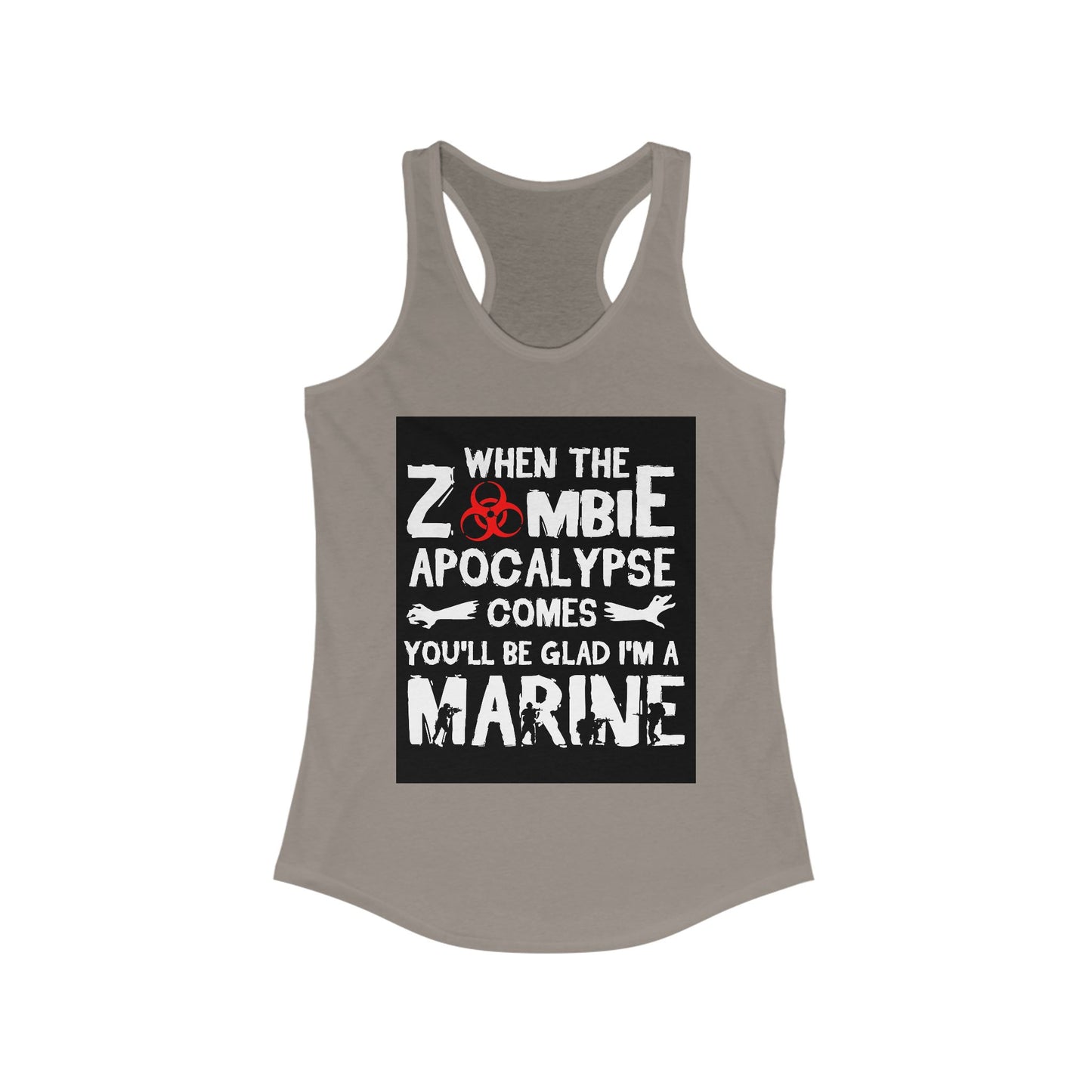 Funny Zombie Apocalypse Marine Women's Racerback Tank