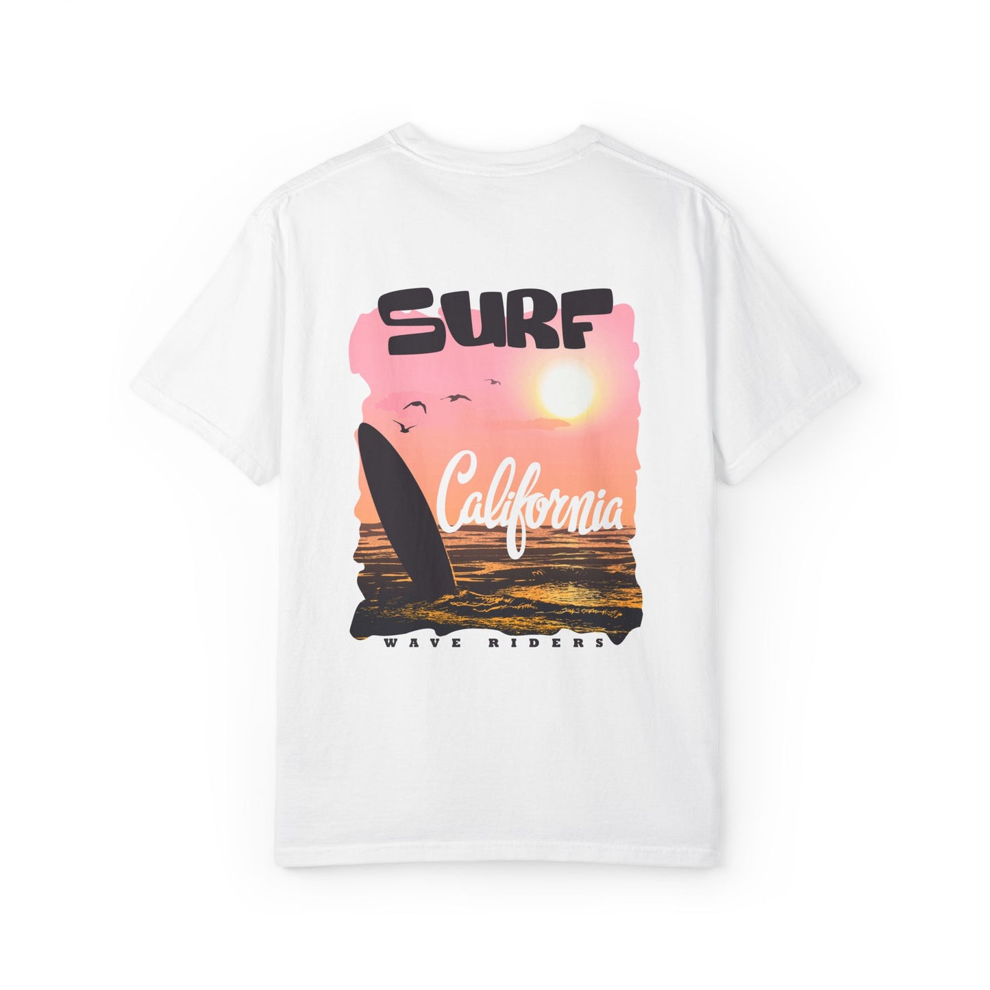 California Surf Graphic Tee - Unisex Garment-Dyed T-Shirt for Beach Lovers, Summer Vibes, Gift for Surfers, Casual Wear,