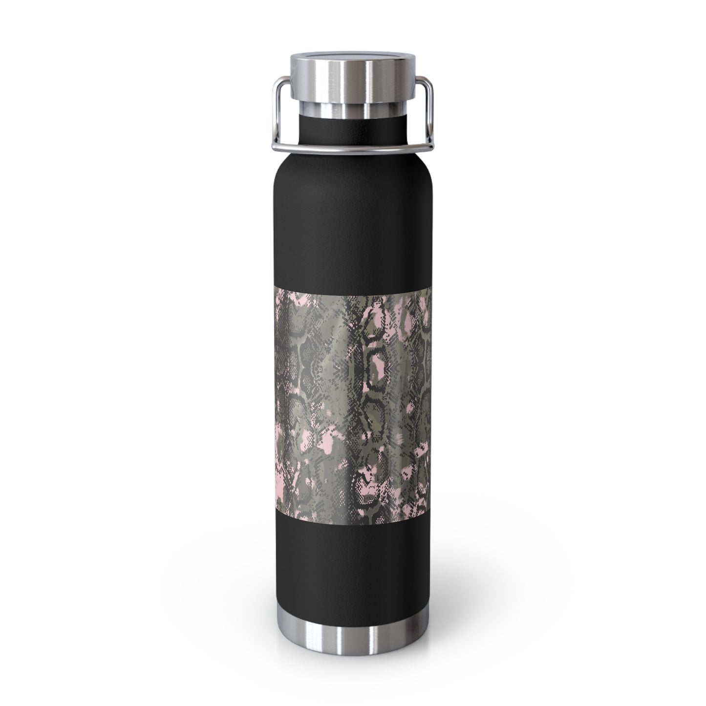 Stylish Copper Vacuum Insulated Bottle, 22oz - Trendy Snakeskin Design