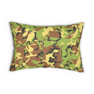 Camo Lumbar Pillow - Stylish Spun Polyester Cushion for Home Decor