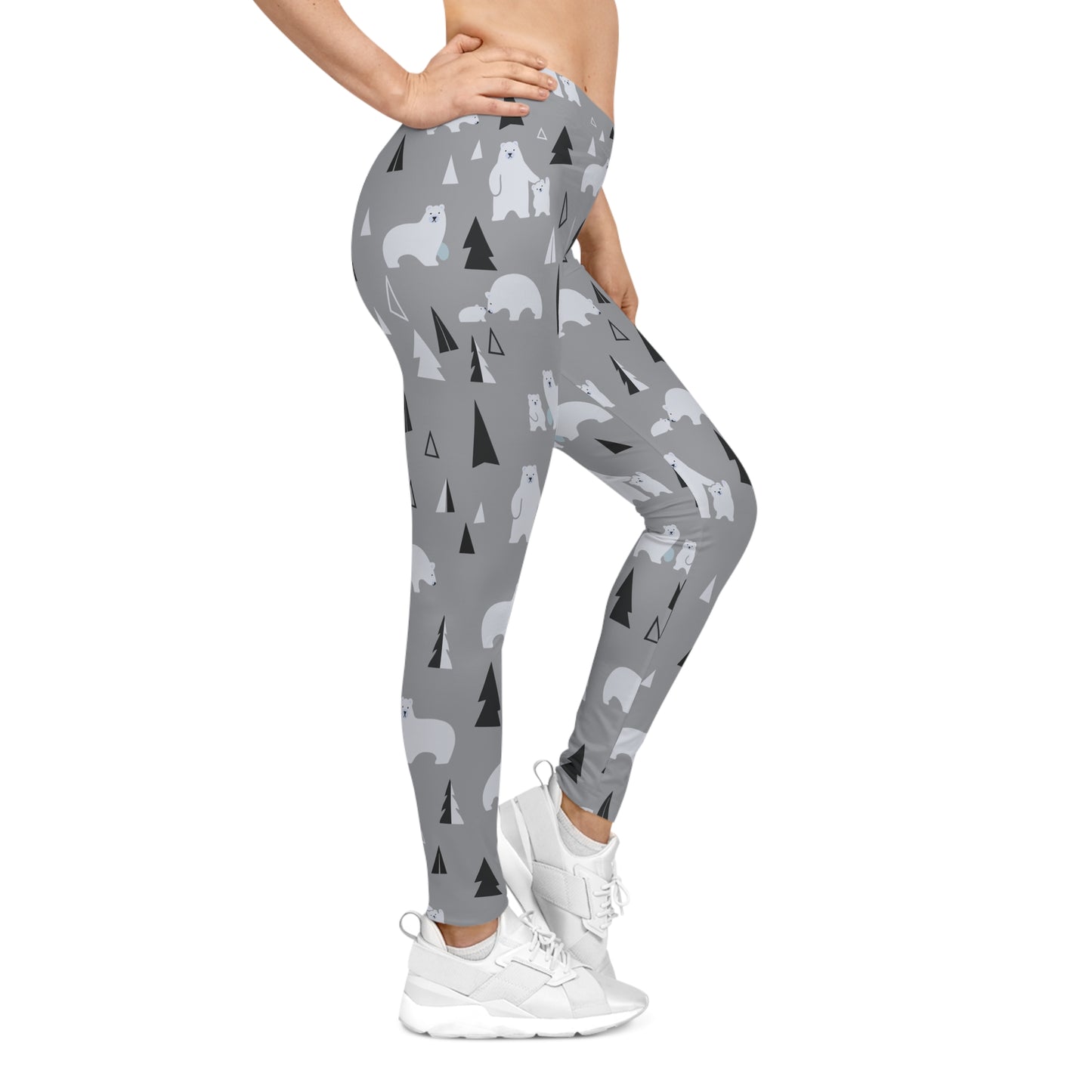 Cozy Bear Print Leggings for Women - Casual Comfort