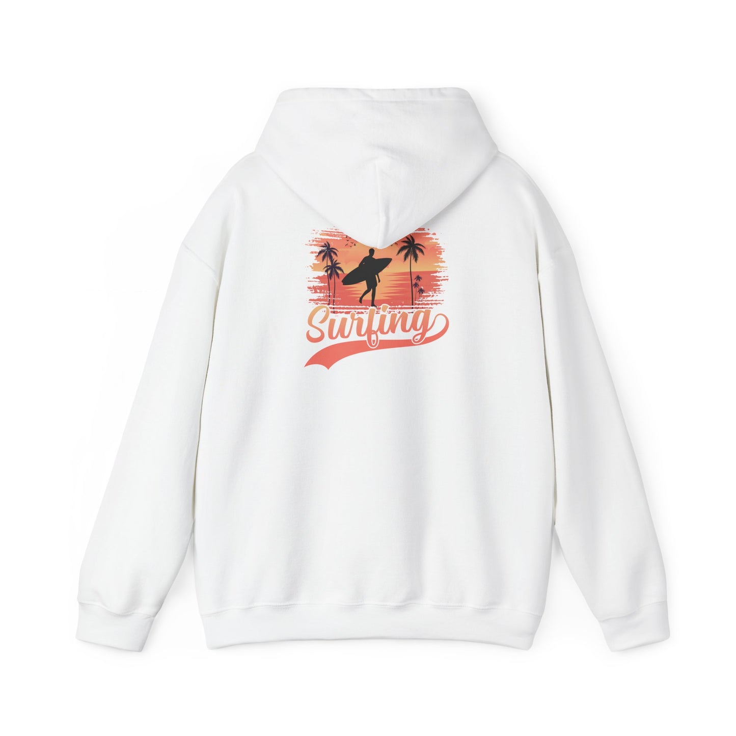 Surfing Vibes Hooded Sweatshirt, Beachwear, Gift for Surfers, Summer Fashion, Casual Wear, Coastal Style