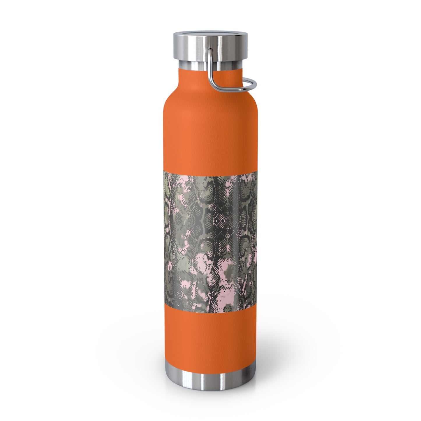 Stylish Copper Vacuum Insulated Bottle, 22oz - Trendy Snakeskin Design