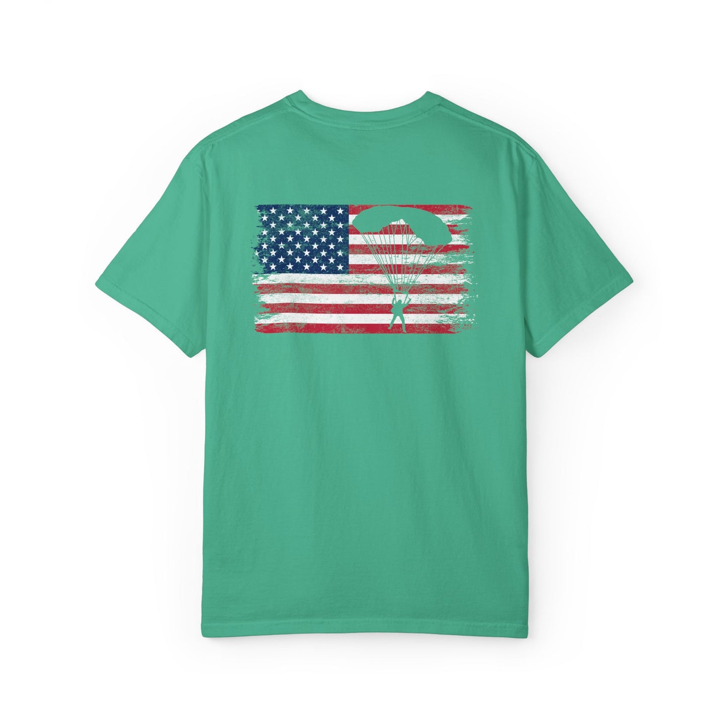 Patriotic Garment-Dyed T-Shirt - Vintage American Flag Design