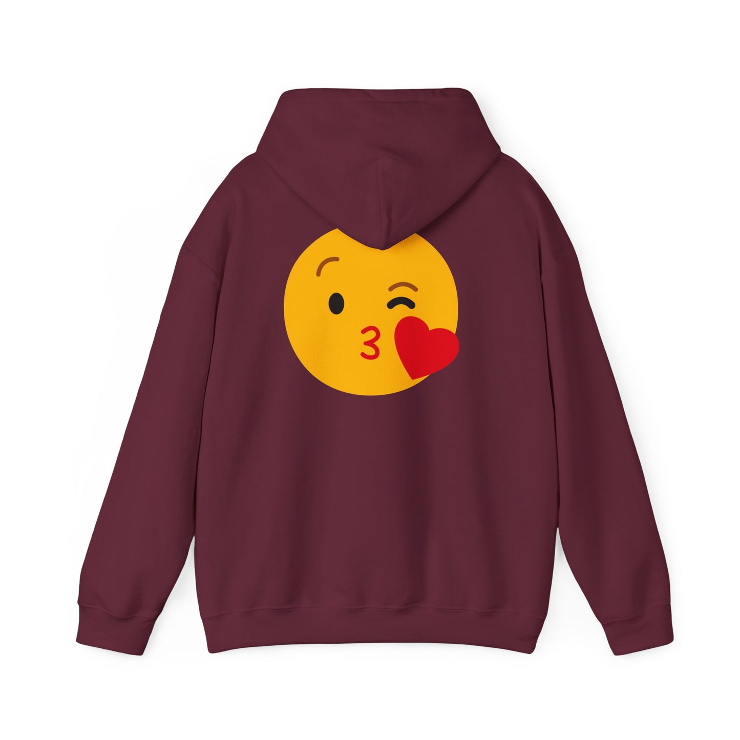 Kiss Emoji Hooded Sweatshirt | Unisex Heavy Blend™