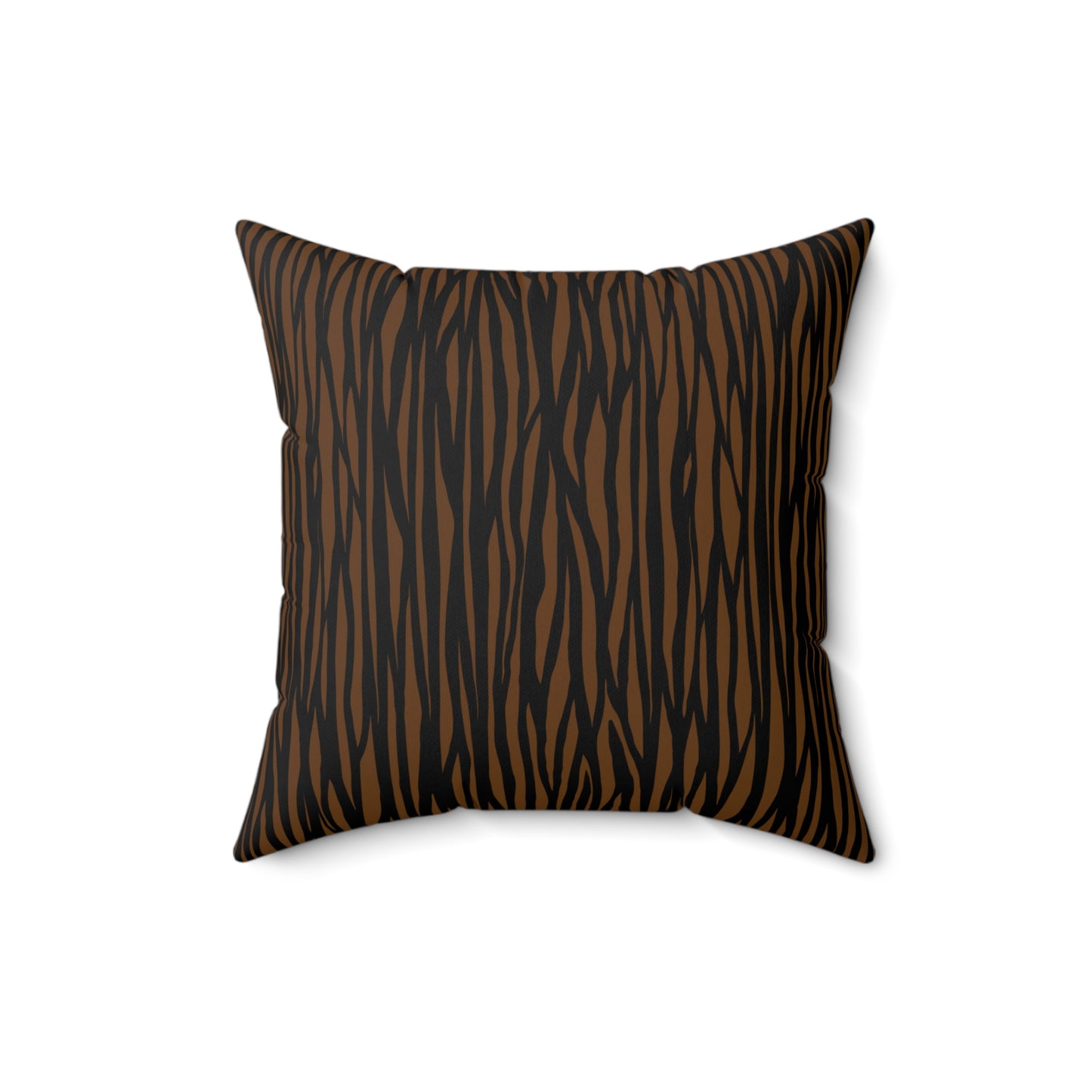Modern Rustic Spun Polyester Square Pillow - Tree Bark Design for Cozy Home Decor