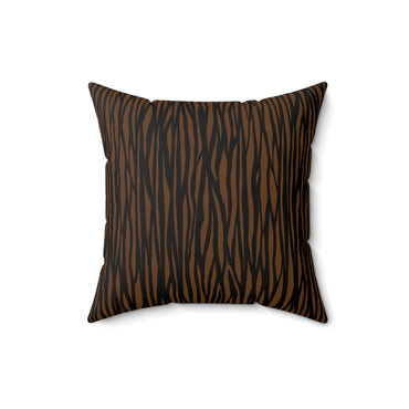 Modern Rustic Spun Polyester Square Pillow - Tree Bark Design for Cozy Home Decor
