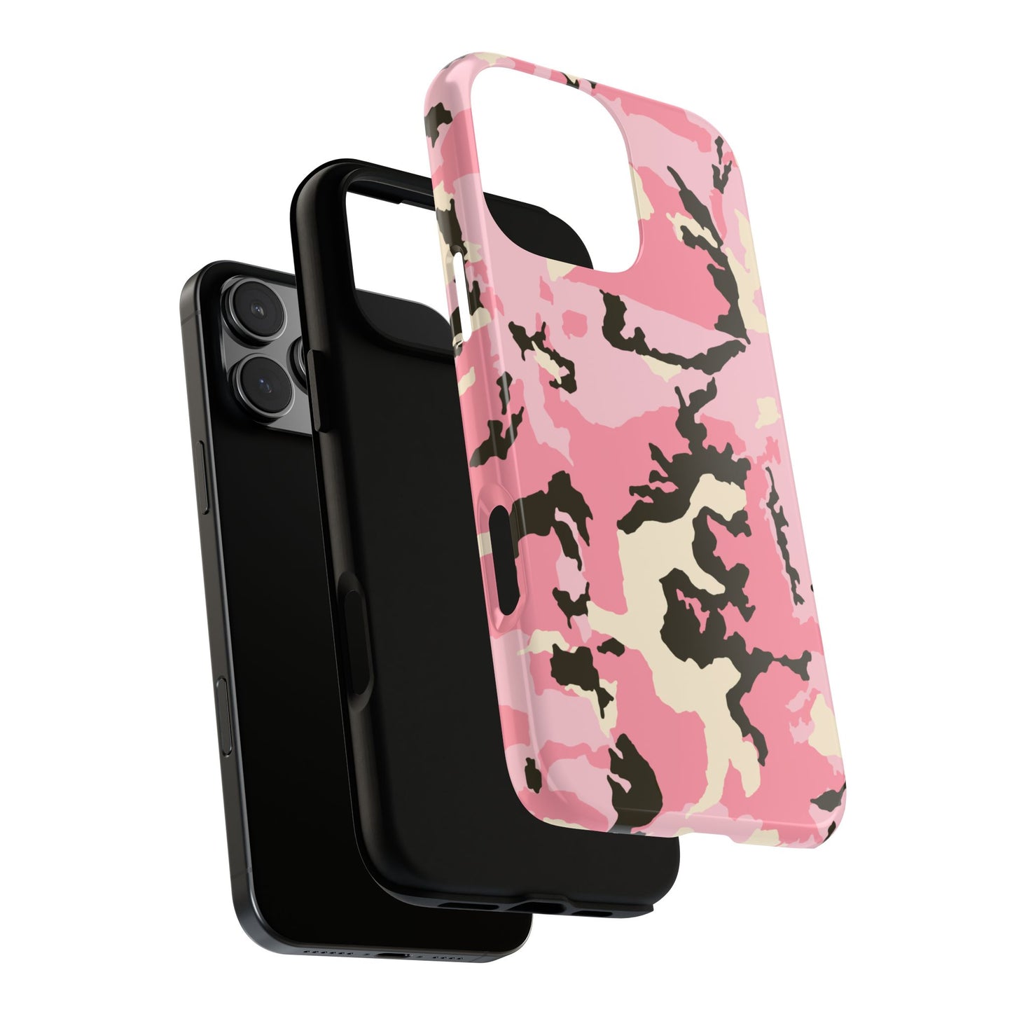 Stylish Tough Phone Case – Pink Camo Design for Bold Protection Make a statement while keeping your phone safe with this eye-catching pink camouflage case that blends fashion with durability.