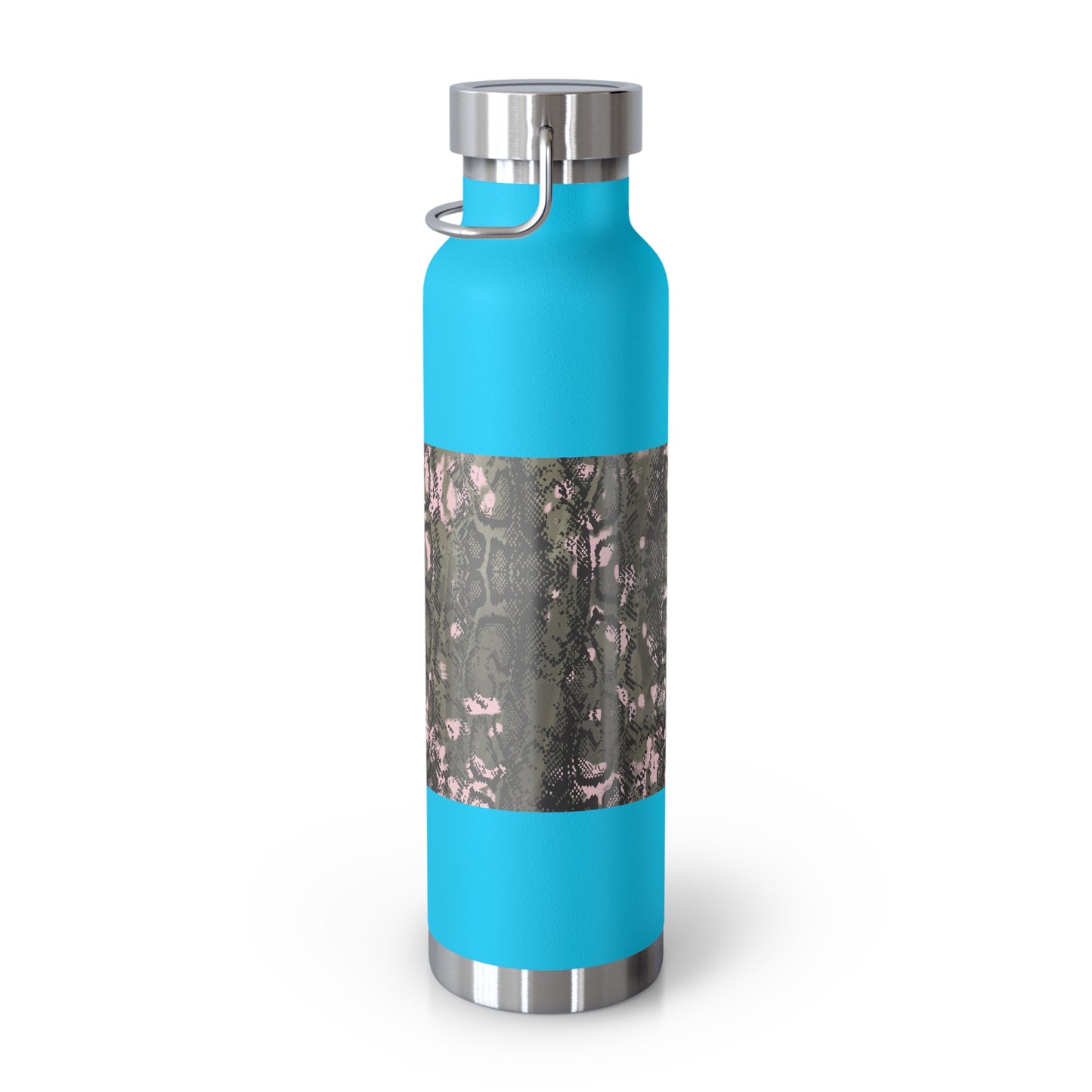 Stylish Copper Vacuum Insulated Bottle, 22oz - Trendy Snakeskin Design