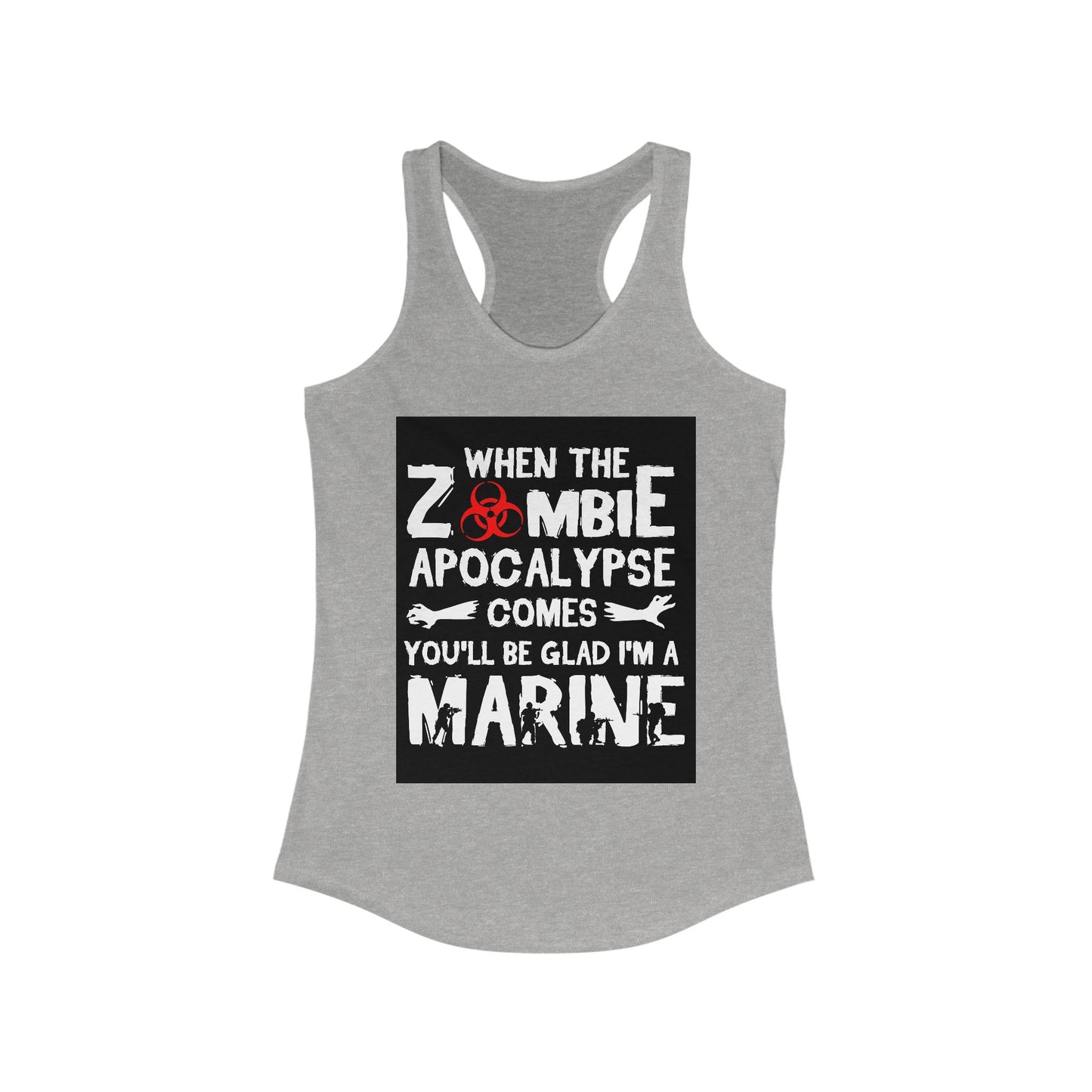 Funny Zombie Apocalypse Marine Women's Racerback Tank