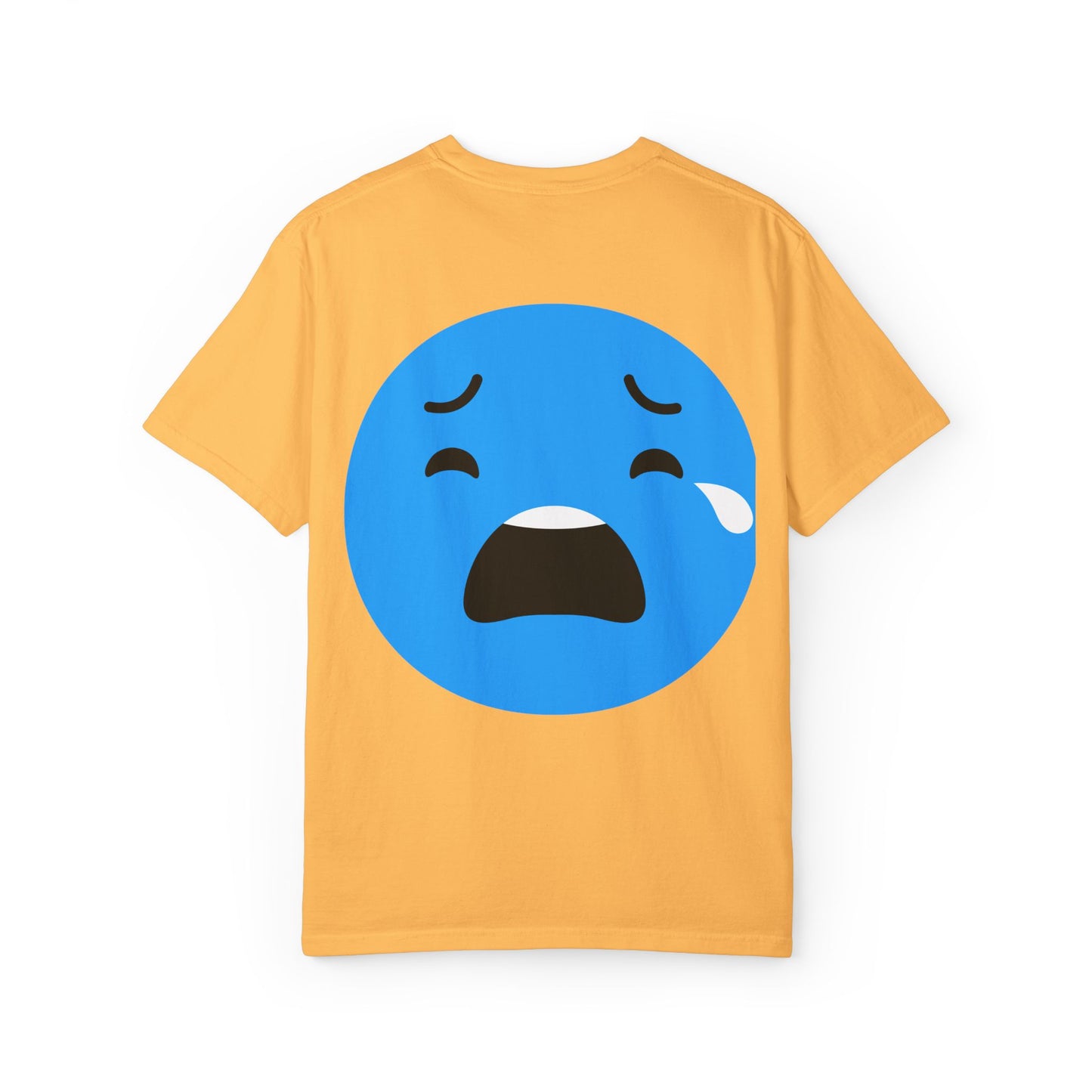 Unisex Garment-Dyed T-Shirt with Sad Emoji Design