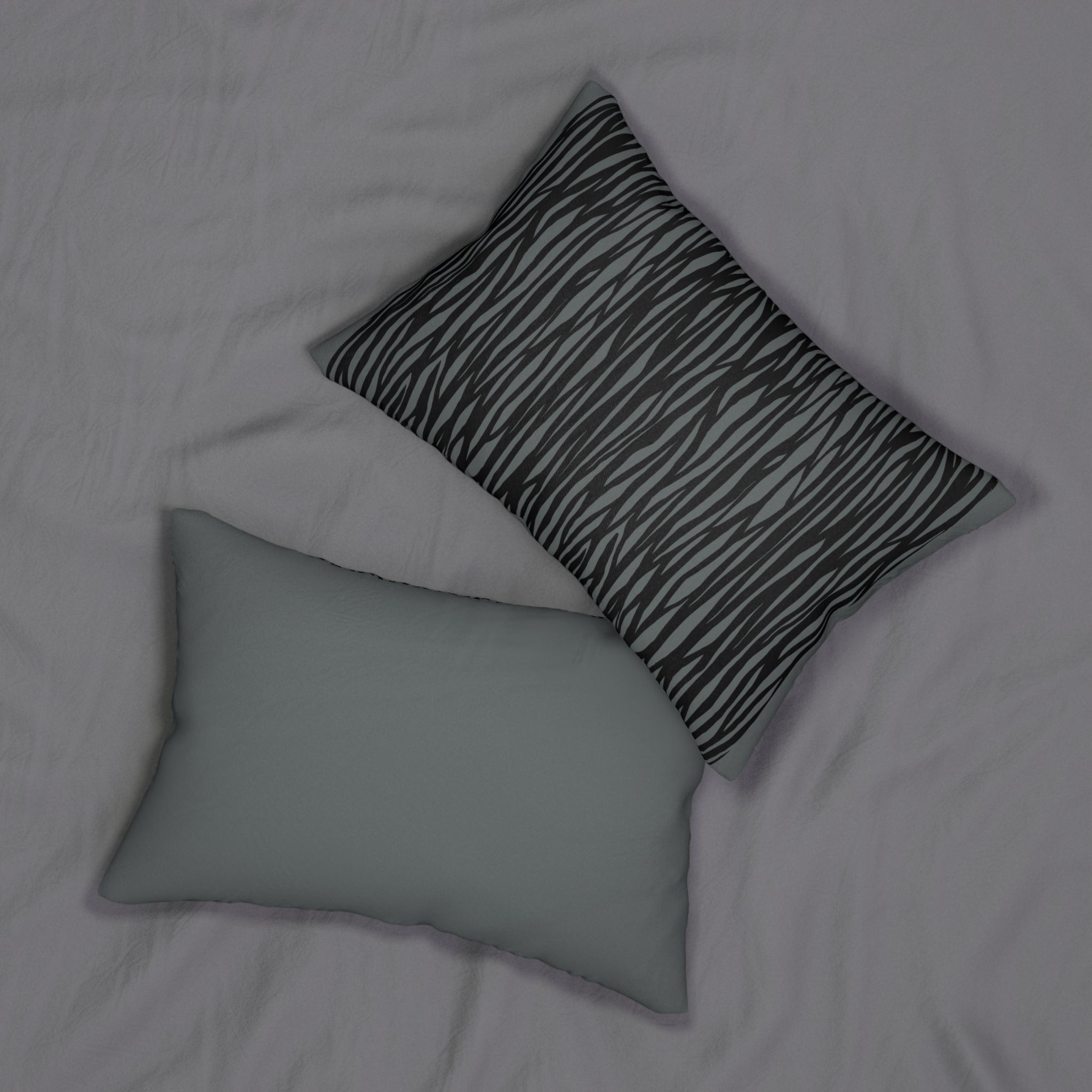 Stylish Black and Gray Lumbar Pillow for Home Decor