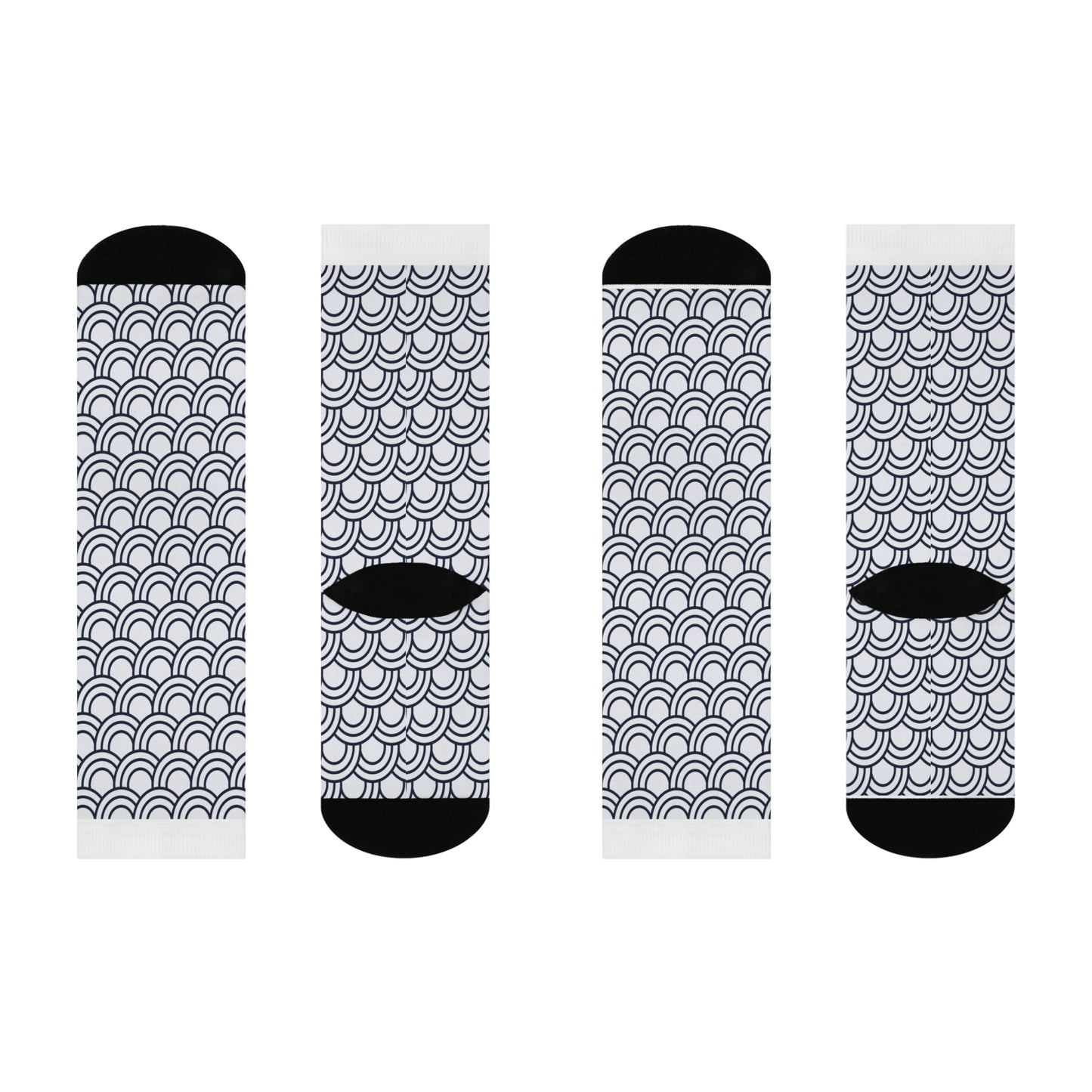Whimsical Patterned Cushioned Crew Socks - Stylish & Comfortable Everyday Wear