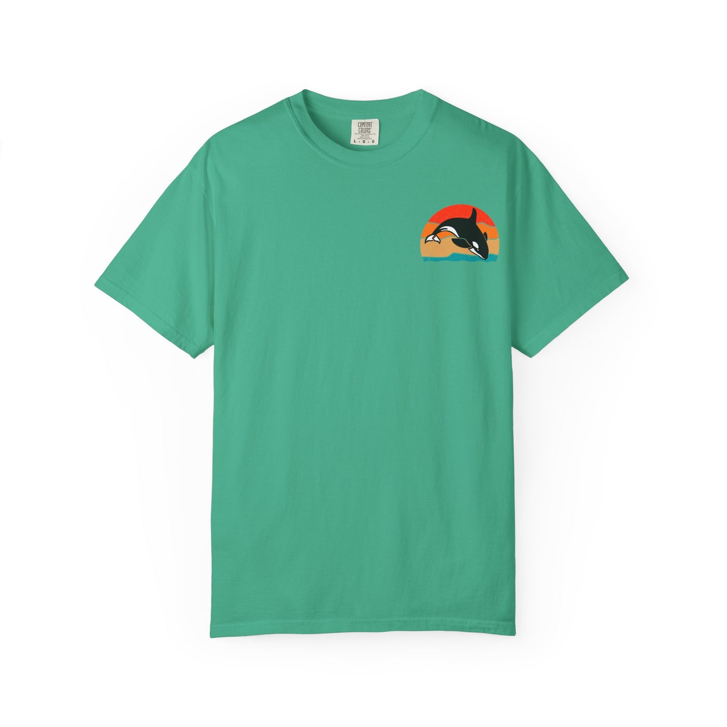 Whale Sunset Graphic T-Shirt - Unisex Garment-Dyed Tee for Ocean Lovers