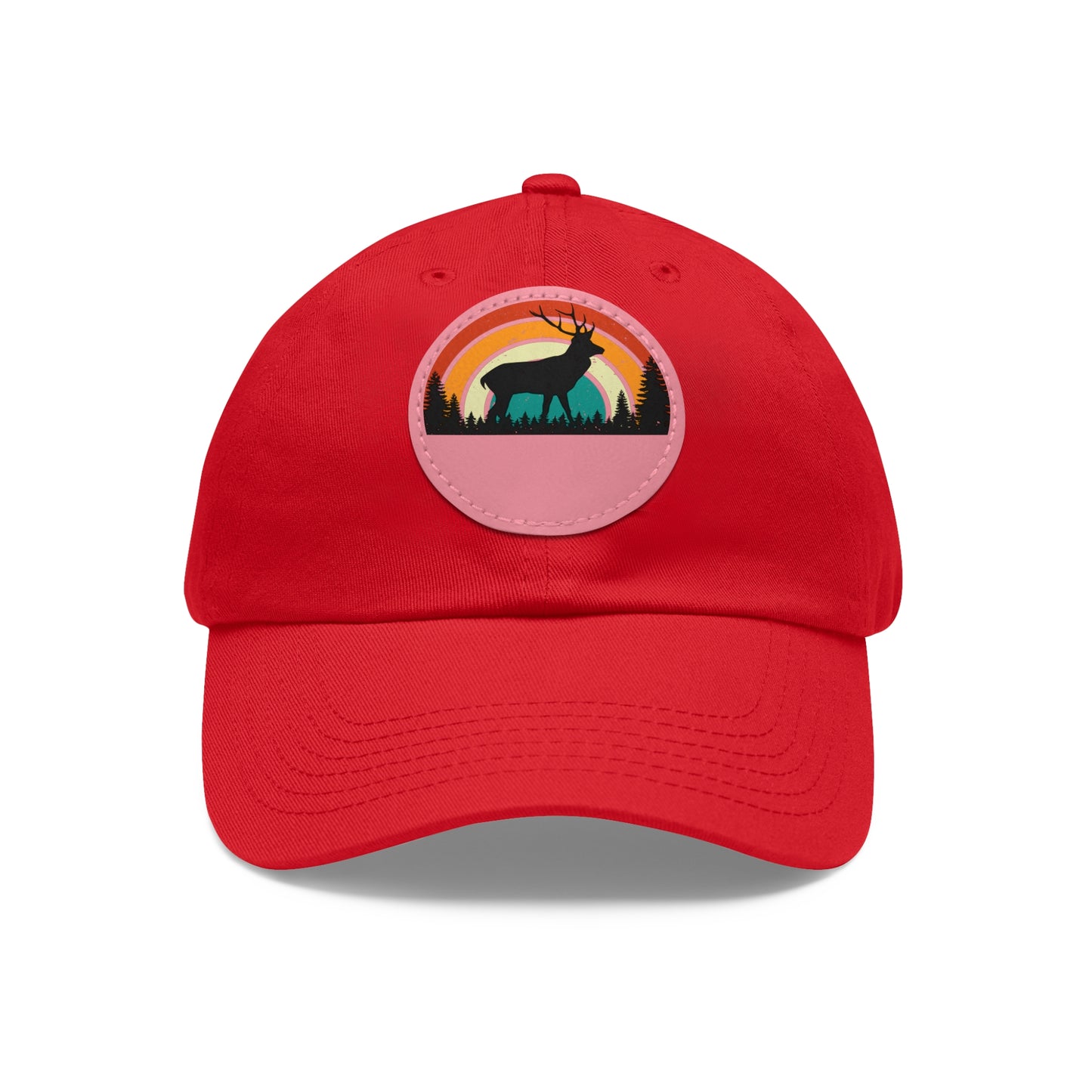 Stylish Dad Hat with Leather Patch - Retro Deer Design