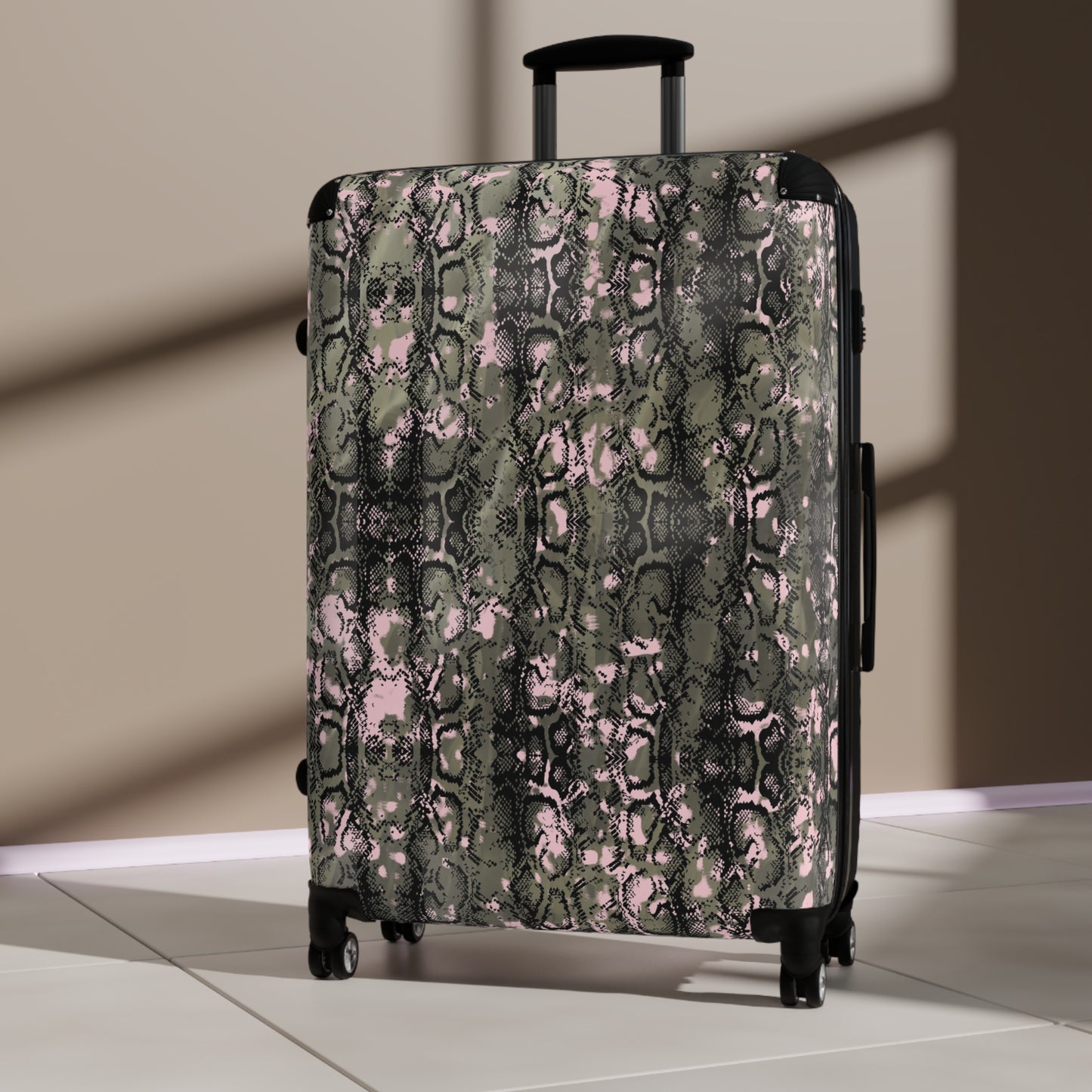 Stylish Snakeskin Suitcase for Travel Enthusiasts