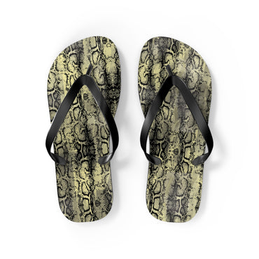 Snakeskin Flip Flops - Trendy Summer Footwear for Beach Days