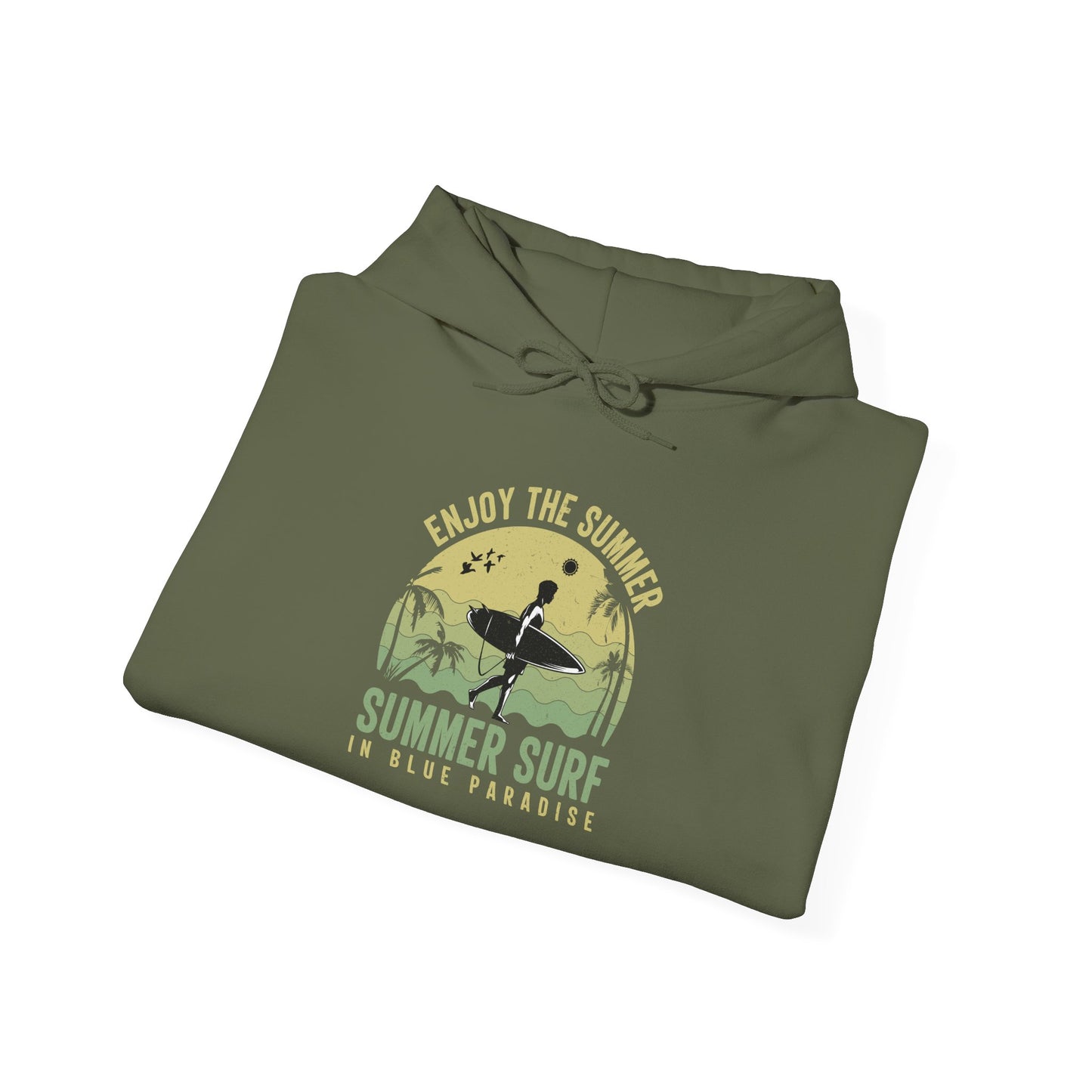Summer Surf Vibes Hoodie – Unisex Heavy Blend™ Sweatshirt for Beach Lovers, Perfect Gift for Surfing, Casual Wear, Summer