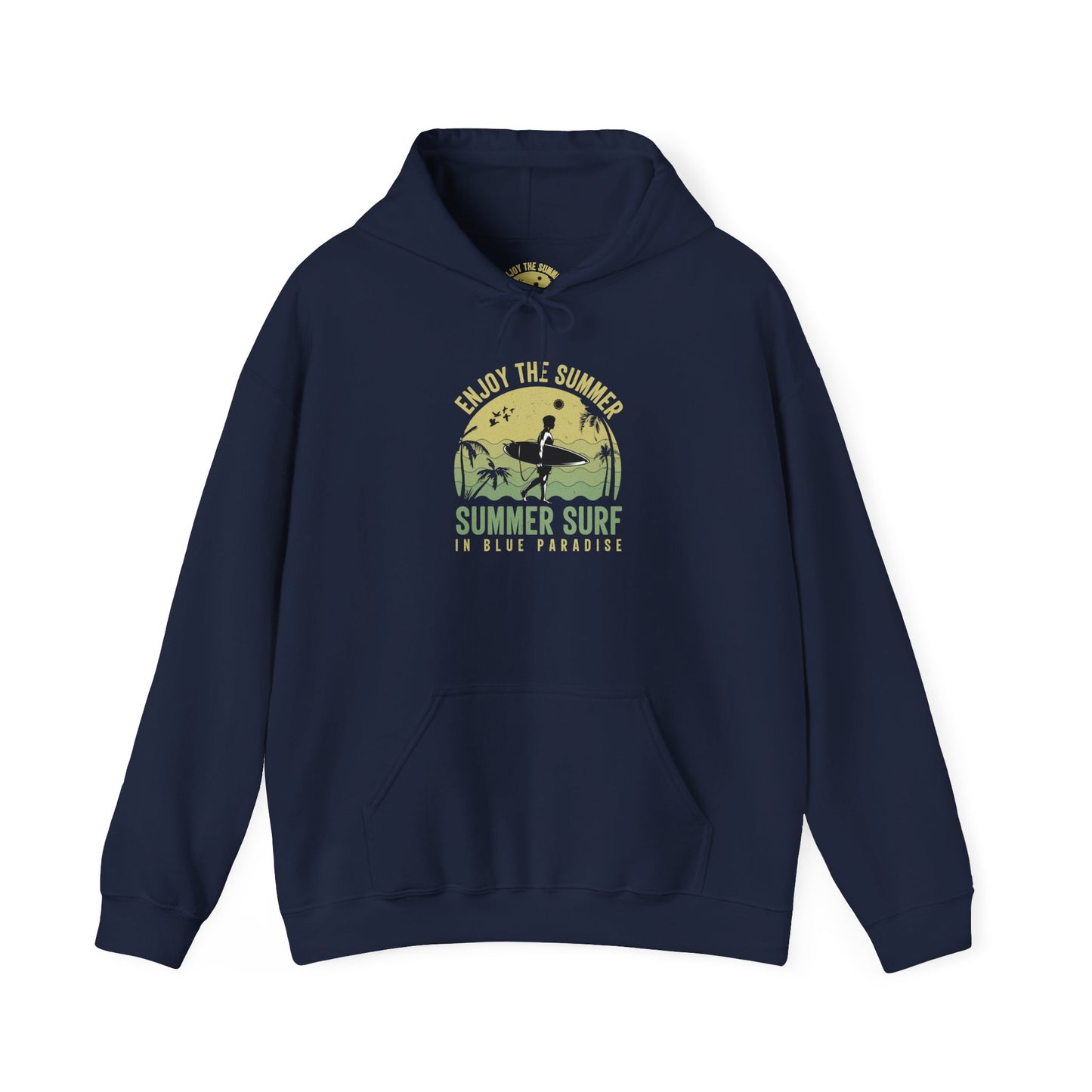 Summer Surf Vibes Hoodie – Unisex Heavy Blend™ Sweatshirt for Beach Lovers, Perfect Gift for Surfing, Casual Wear, Summer