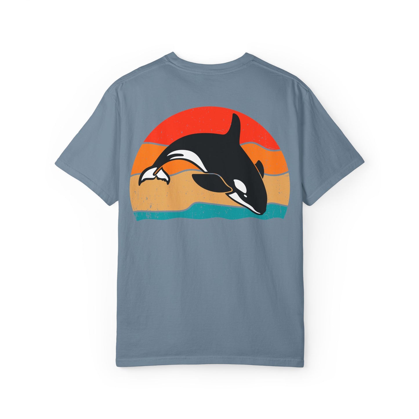 Ocean Sunset Orca Unisex T-Shirt - Relaxed, Vibrant Beach Vibes