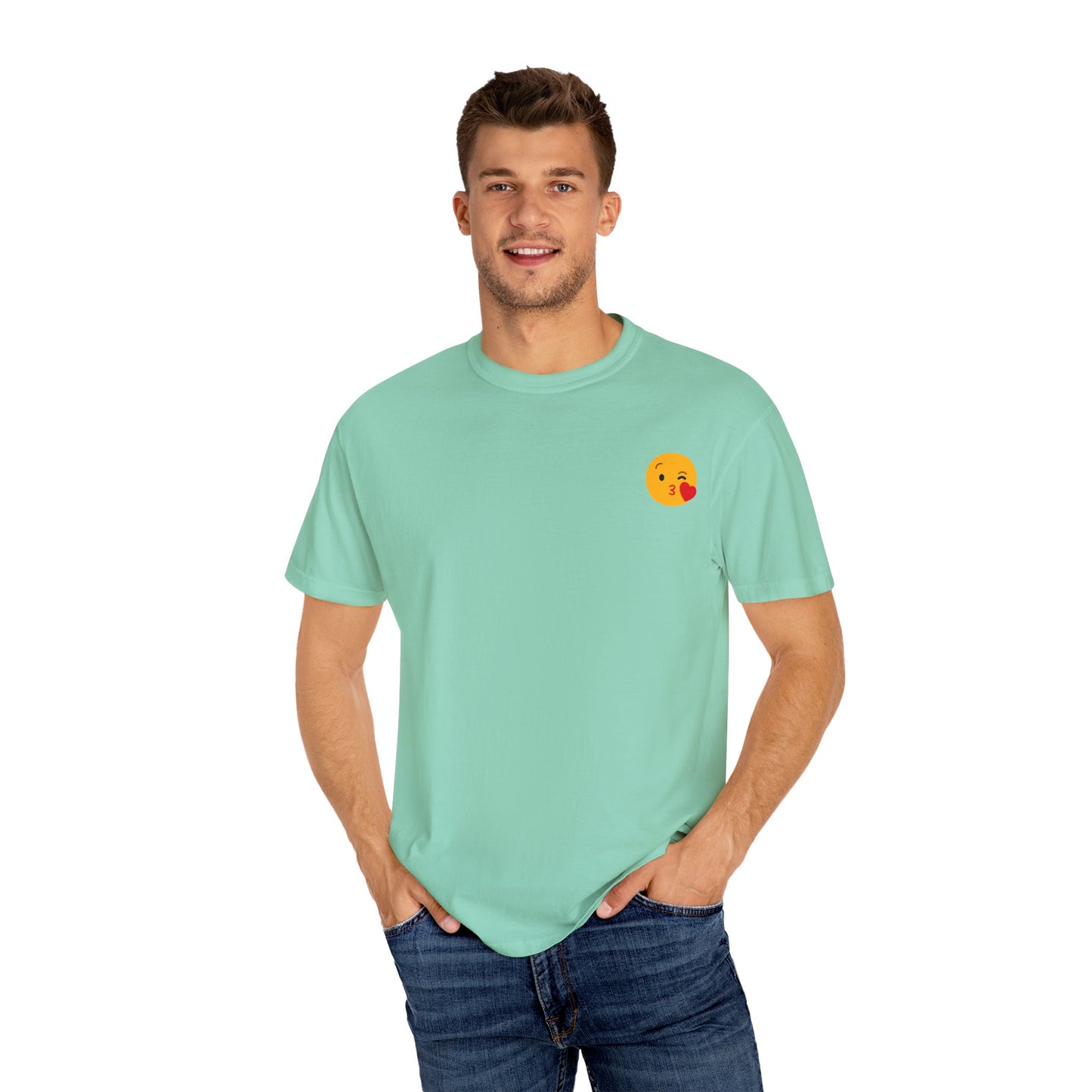 Unisex Emoji Love T-shirt - Playful Kiss & Wink Design