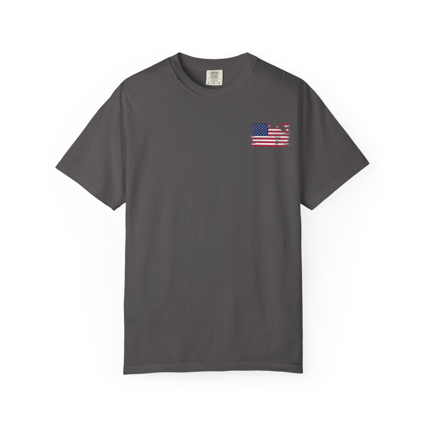 Patriotic Garment-Dyed T-Shirt - Vintage American Flag Design