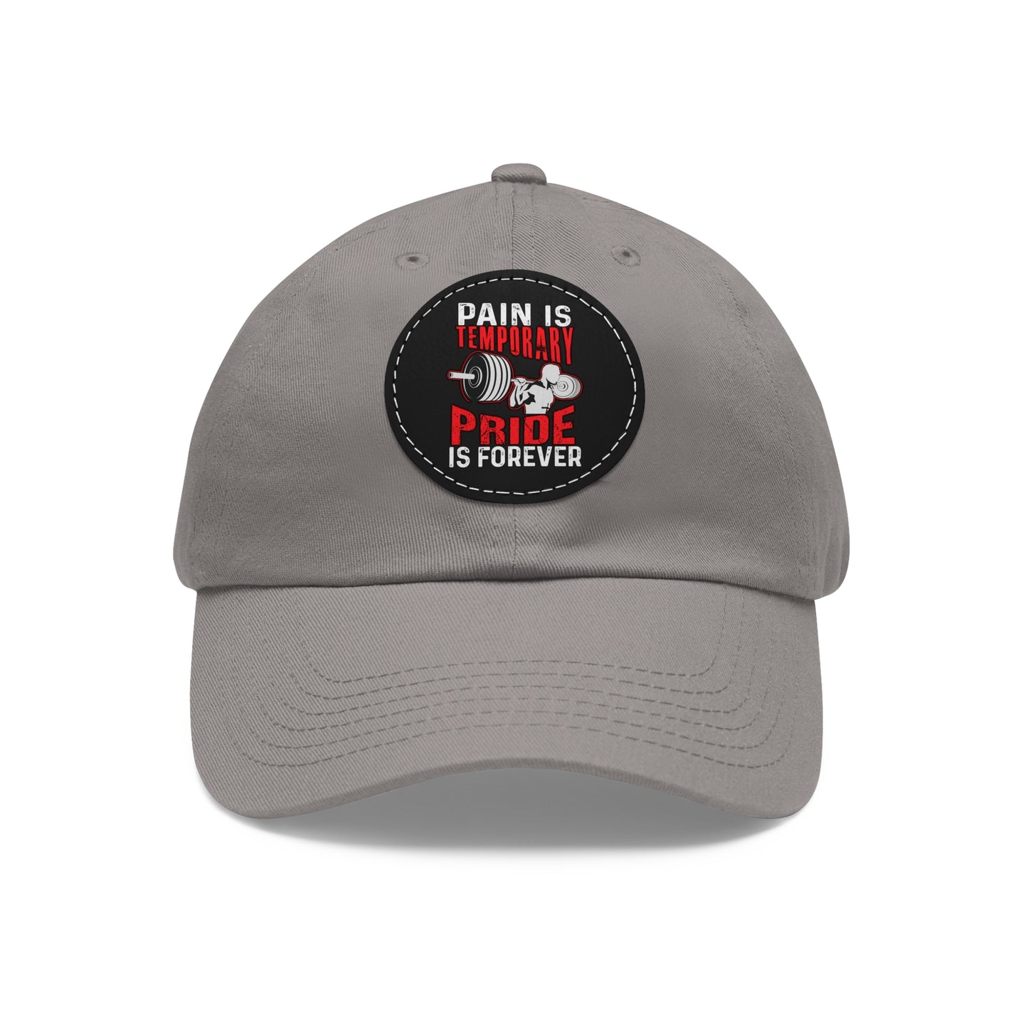 Dad Hat, Workout Cap with Leather Patch - Gym Pride, Motivational Fitness Gift - Round Brim Baseball Cap, Sport Headwear,