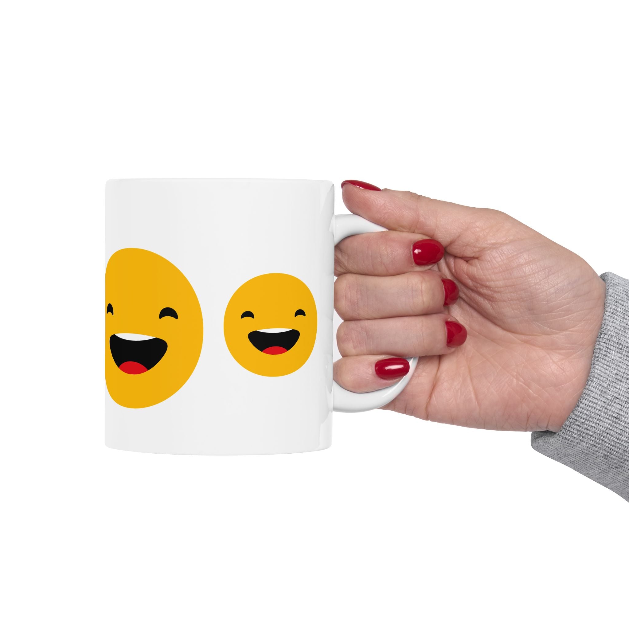Smiley Face Ceramic Mug - 11oz & 15oz | Fun Coffee Mug for Happiness Lovers