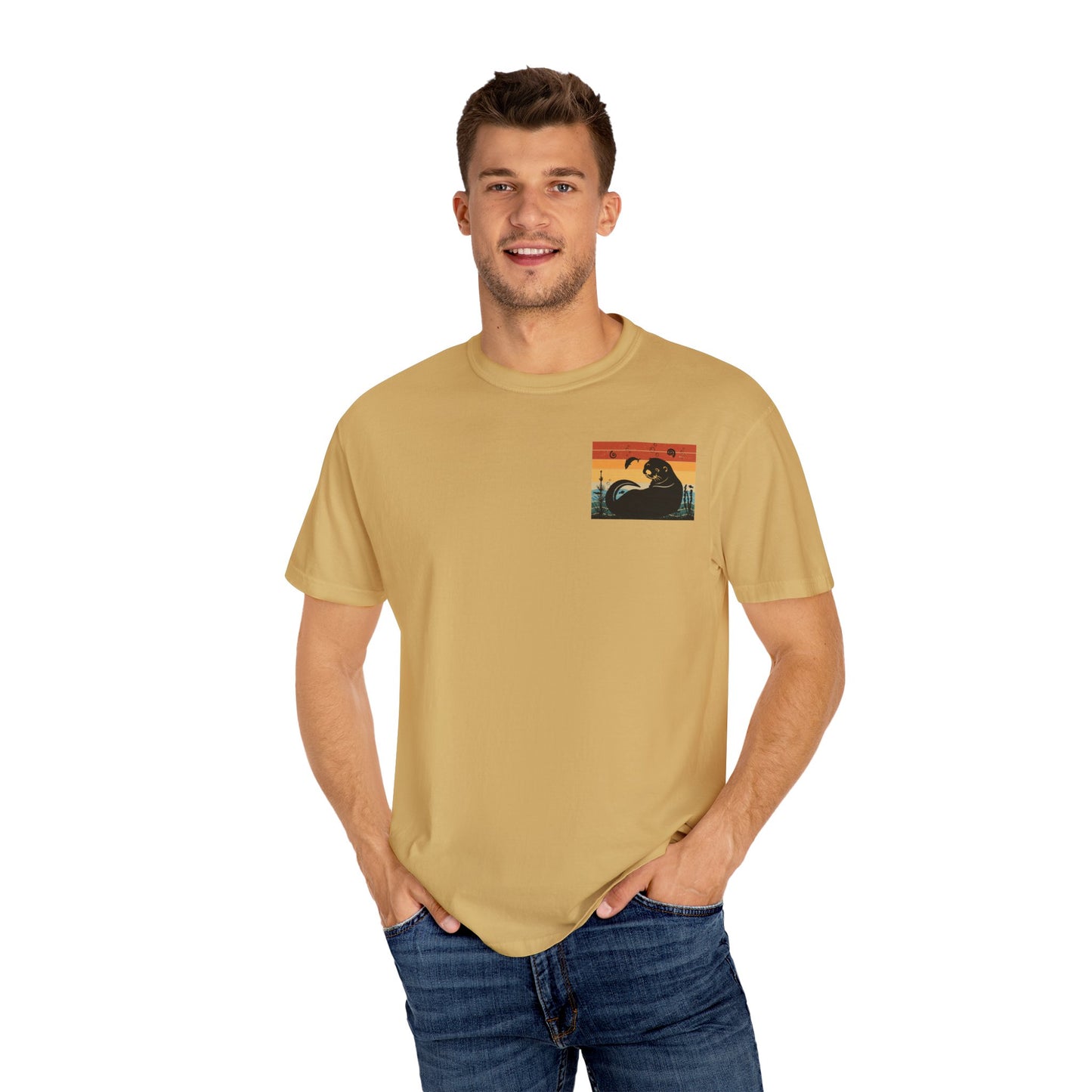 Coastal Vibe Unisex Garment-Dyed T-shirt with Otter Design