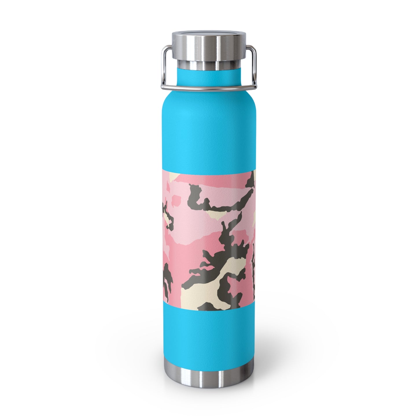 Stylish Pink Camouflage Insulated Water Bottle - 22oz