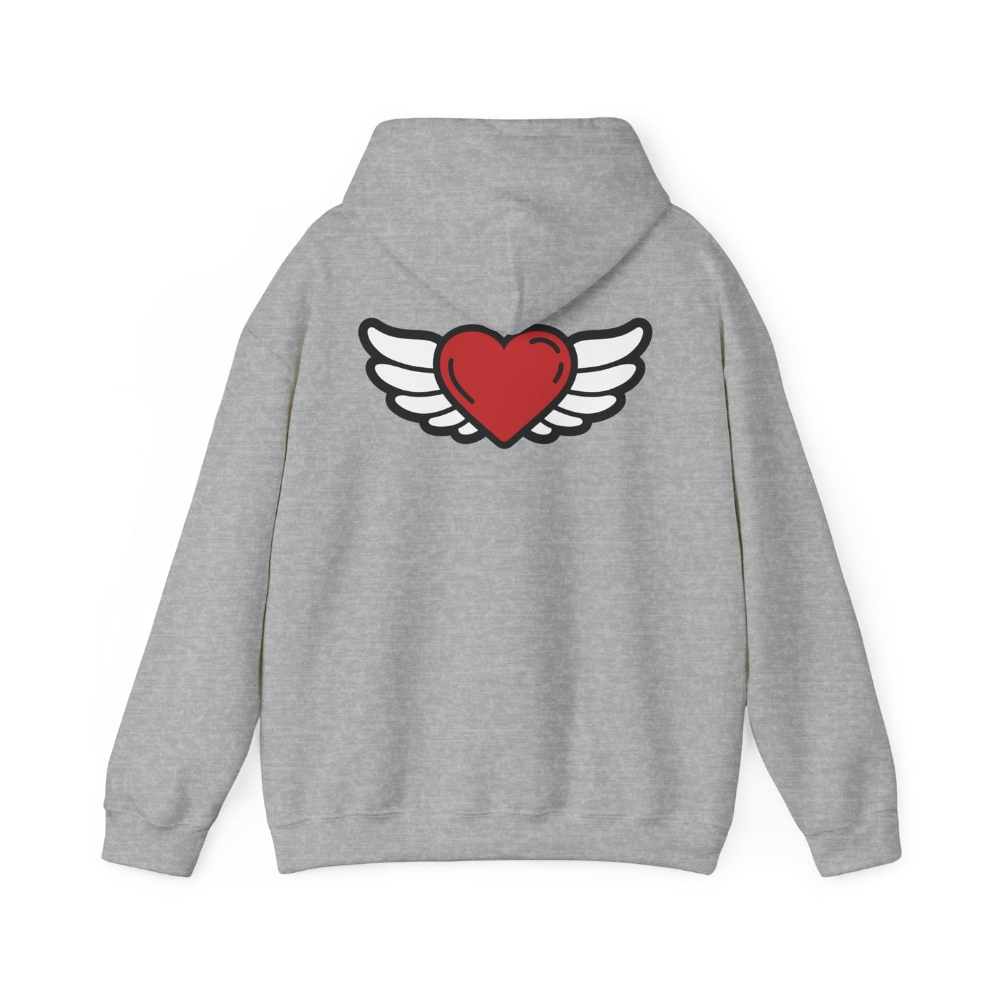 Angel Wings Heart Hoodie - Unisex Heavy Blend™ Sweatshirt for Love & Comfort