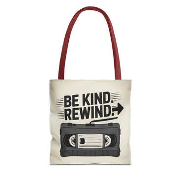 Retro Be Kind Rewind Tote Bag, Fun Eco-Friendly Tote, Gift for Movie Lovers, Shopping Bag, Beach Bag, Perfect for Everyday