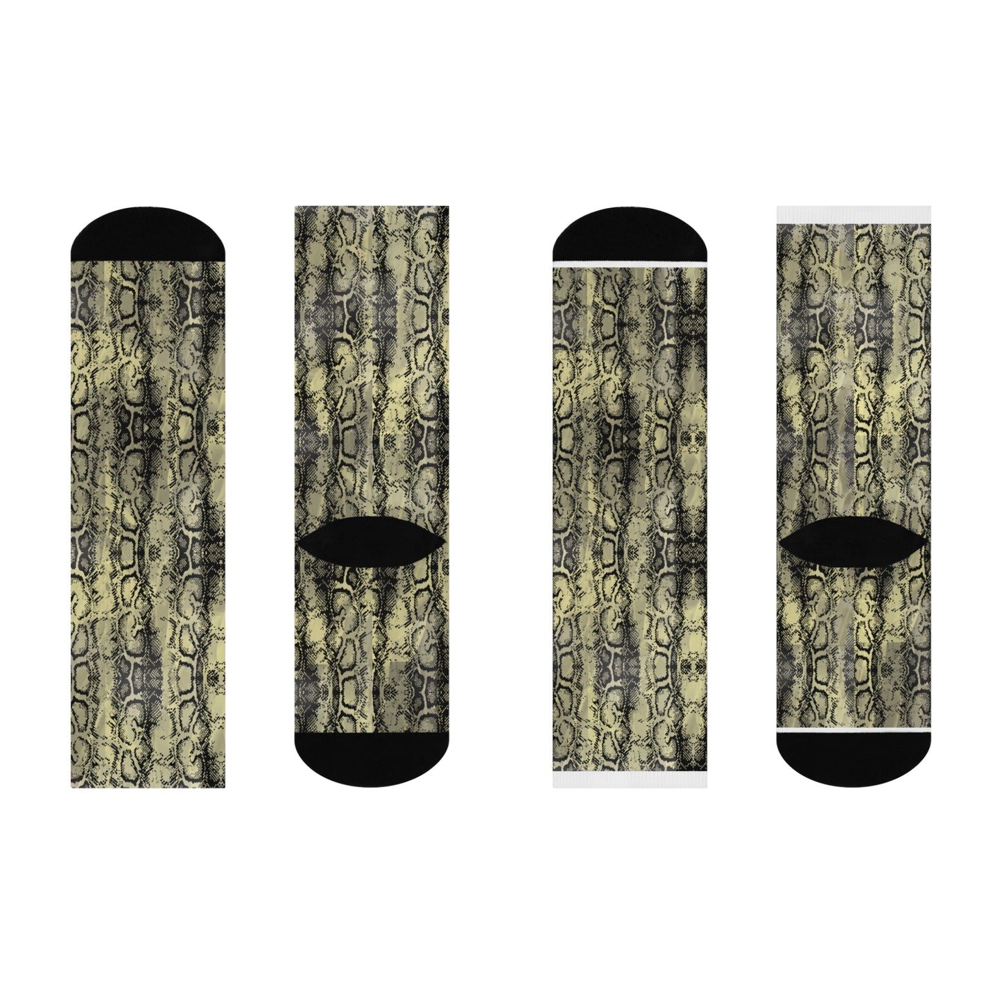 Snakeskin Cushioned Crew Socks – Stylish Comfort for Everyday Wear