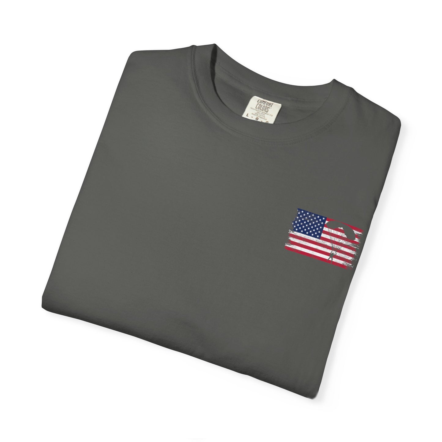 Patriotic Garment-Dyed T-Shirt - Vintage American Flag Design