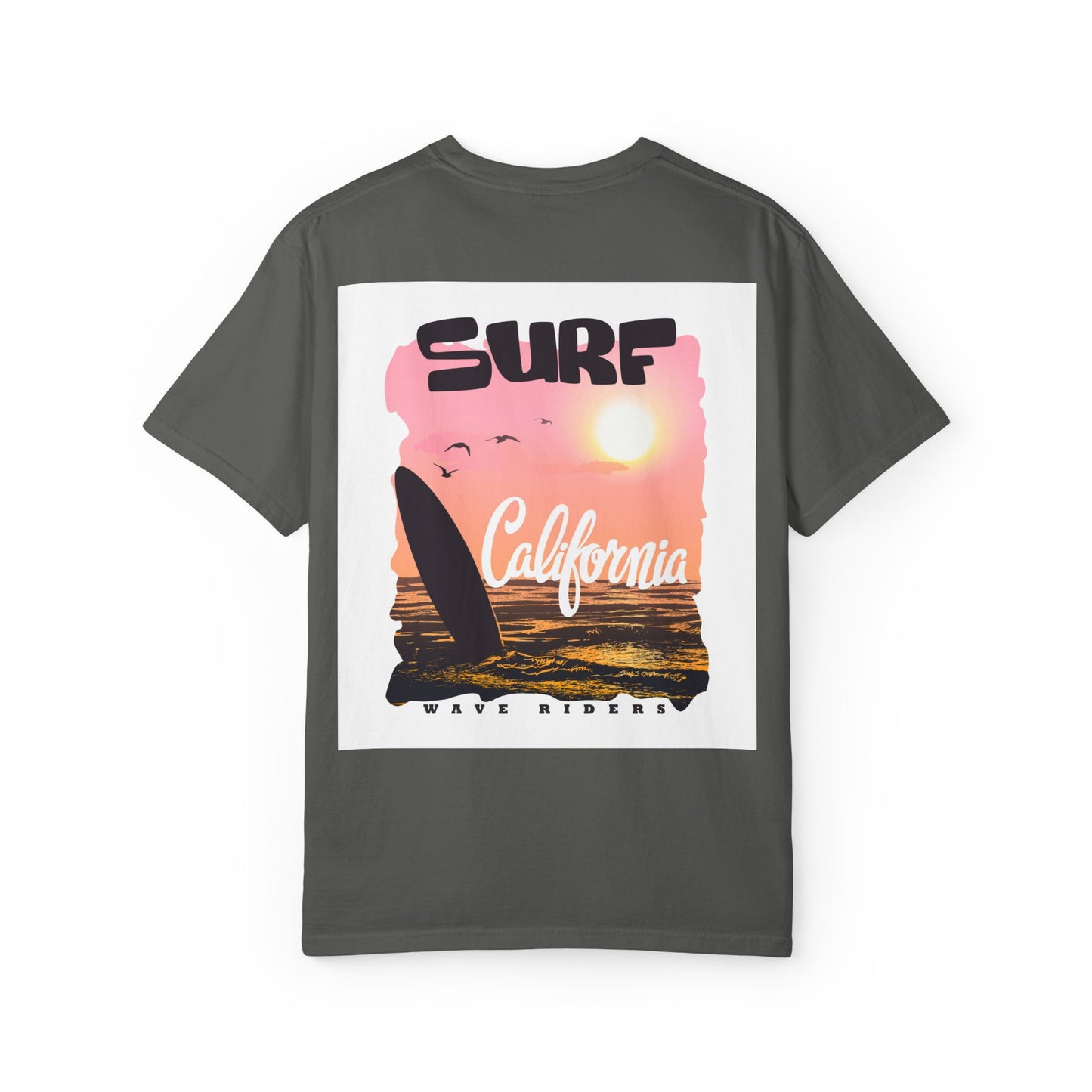 California Surf Graphic Tee - Unisex Garment-Dyed T-Shirt for Beach Lovers, Summer Vibes, Gift for Surfers, Casual Wear,