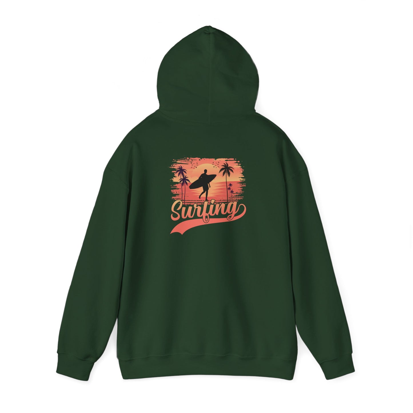 Surfing Vibes Hooded Sweatshirt, Beachwear, Gift for Surfers, Summer Fashion, Casual Wear, Coastal Style